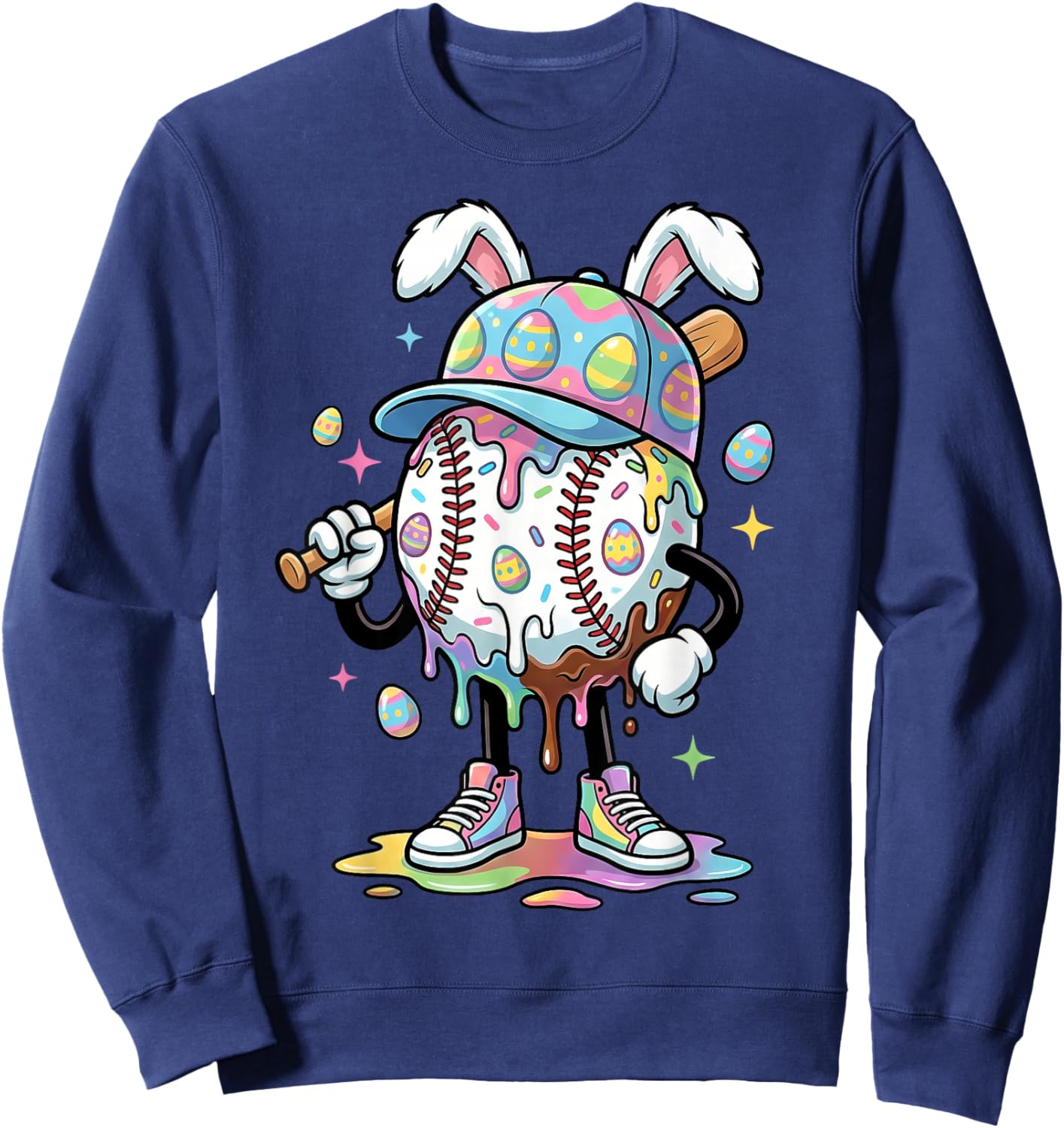 Baseball Drip Ice Cream Apparel Youth Boy Easter Day Sweatshirt - Sweatshirt | Navy