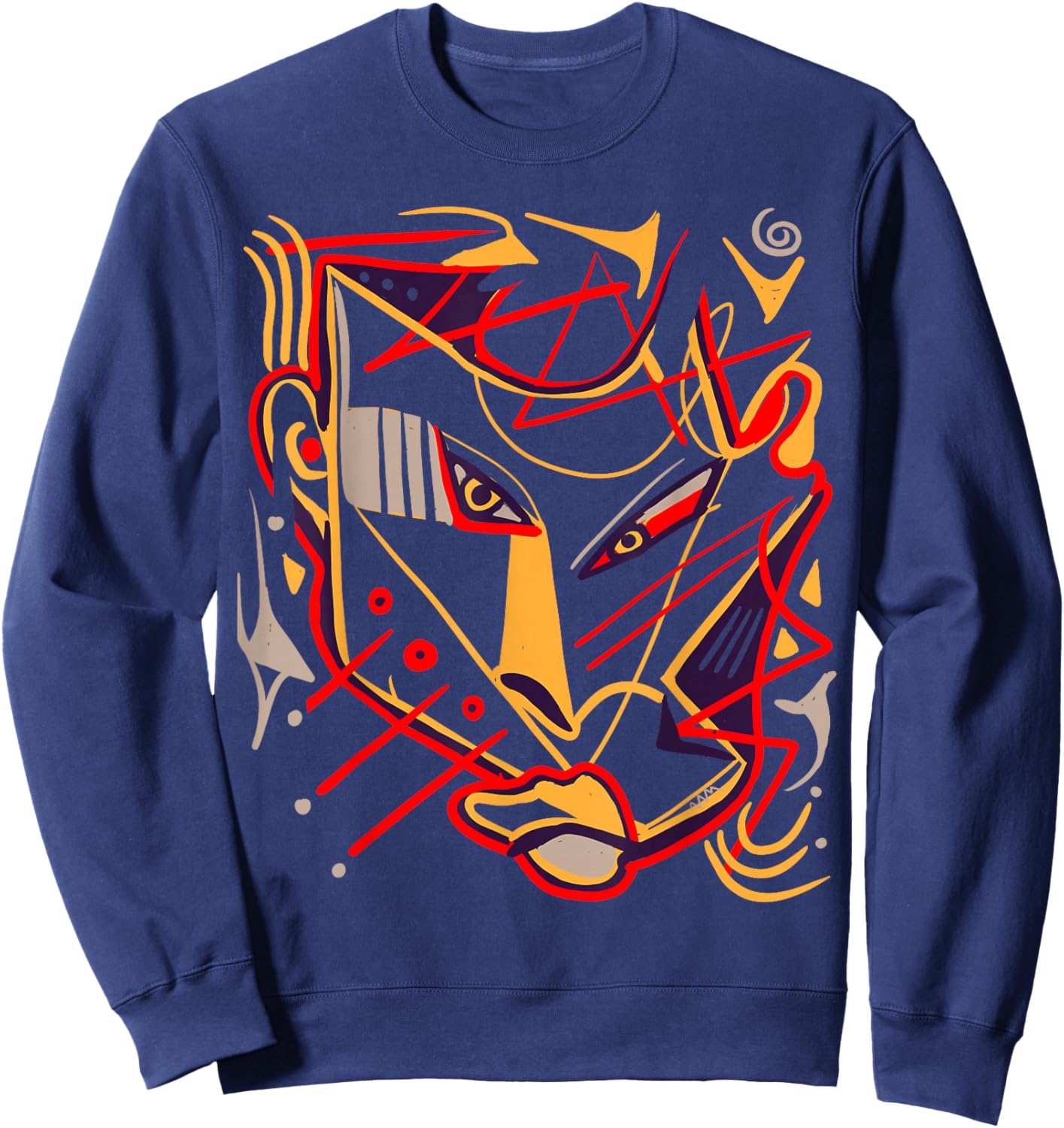 Artwork Graphic Face Mask Pop Art African Tribal Sweatshirt - Sweatshirt | Navy