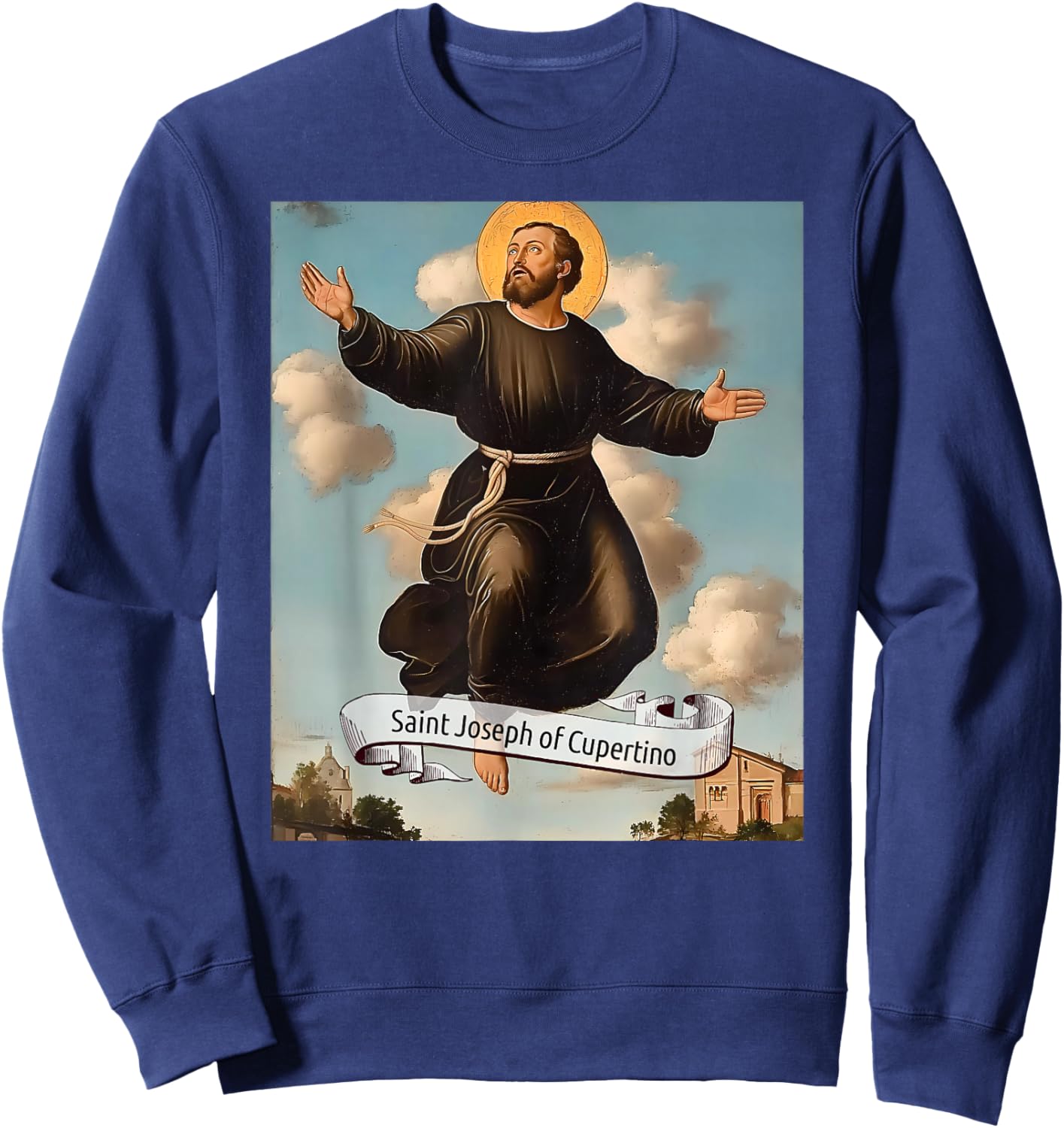 St Joseph of Cupertino, Catholic Saint Design Christian Gift Sweatshirt - Sweatshirt | Navy