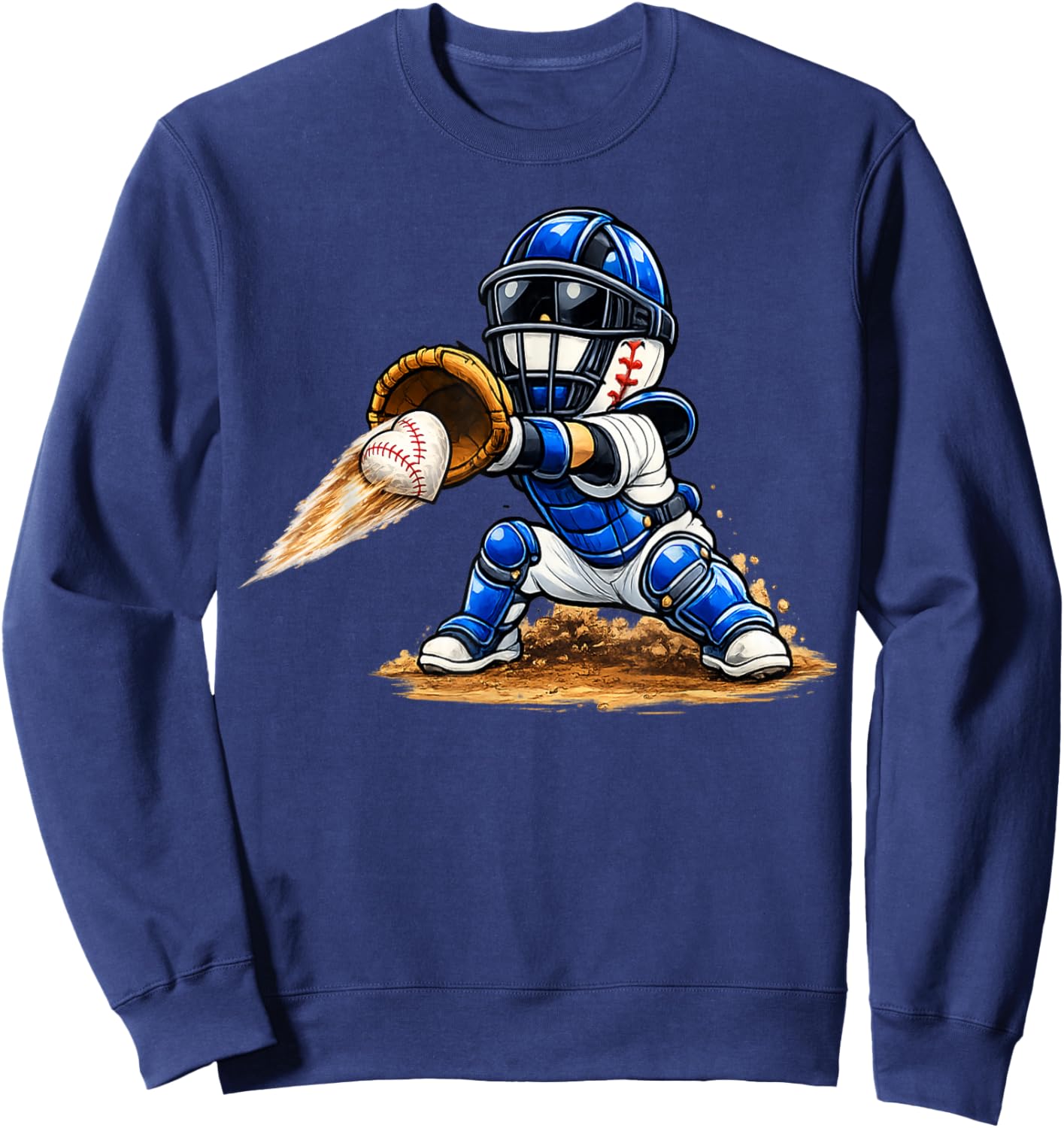 Baseball Valentine's Day Drip Ice Cream Team Sweatshirt - Sweatshirt | Navy