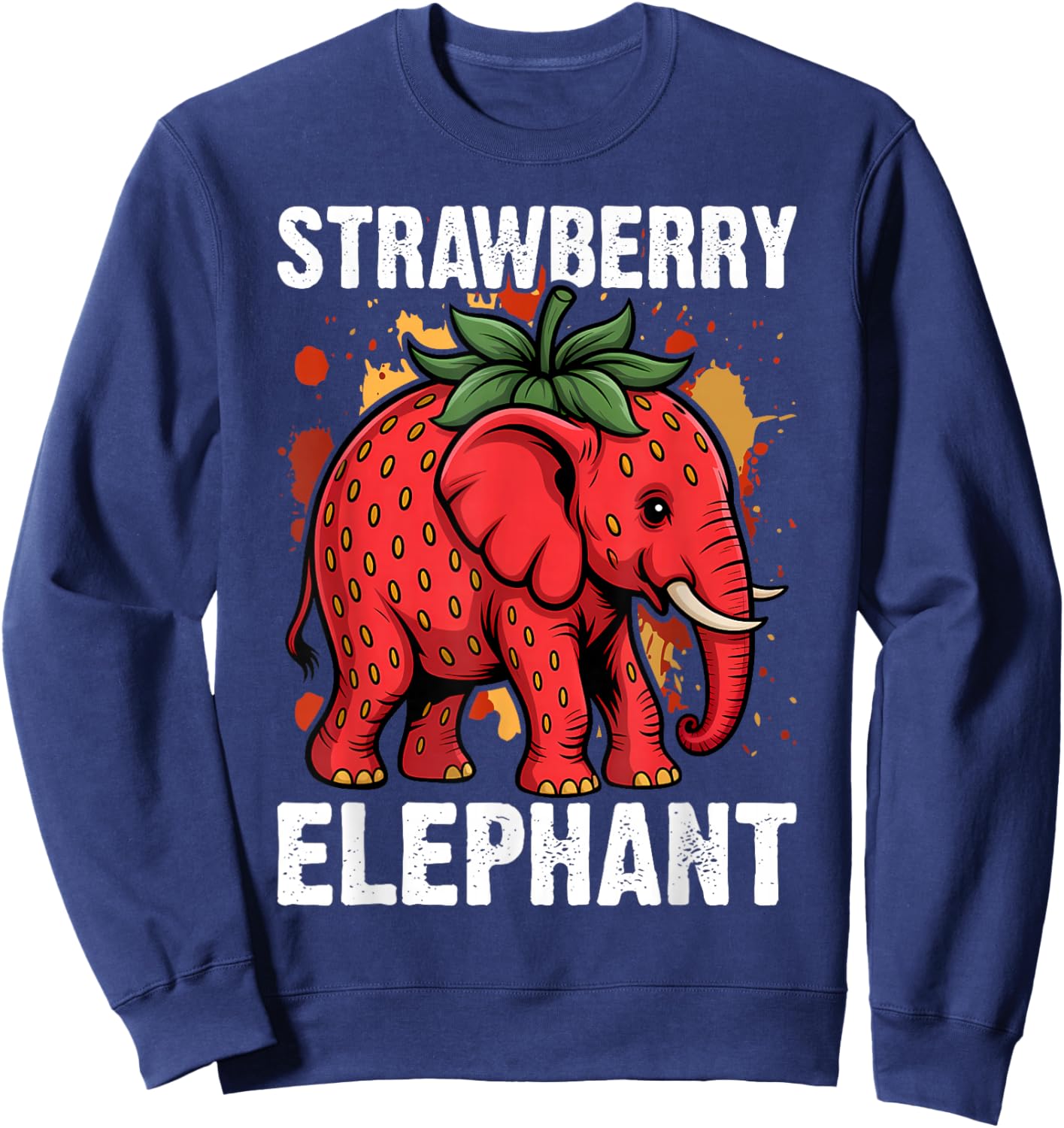 Kids Meme Strawberry Elephant Sweatshirt - Sweatshirt | Navy