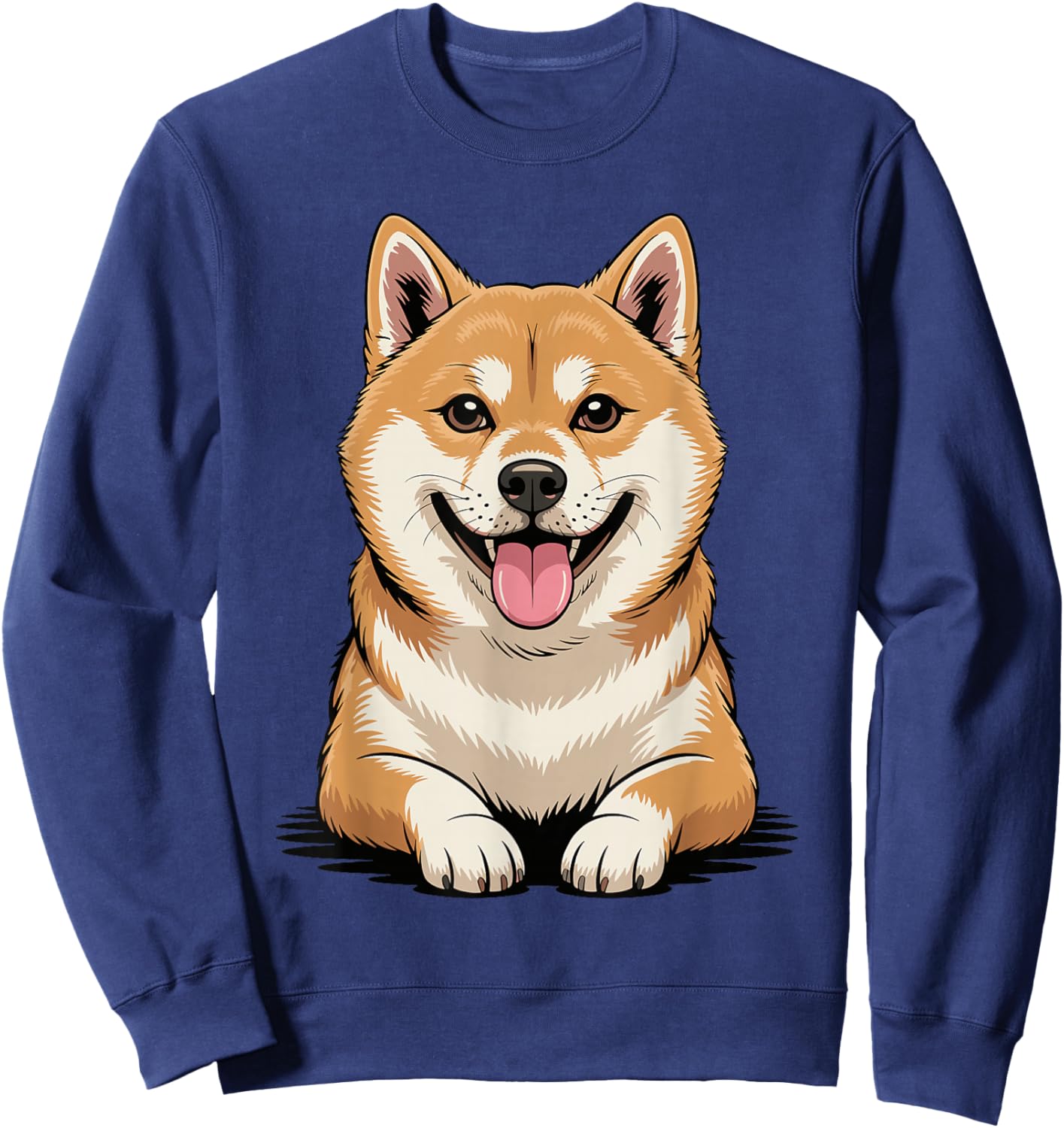 Cute Puppy Breed Artistic Shiba Japanese Brushwood Shiba Inu Sweatshirt - Sweatshirt | Navy