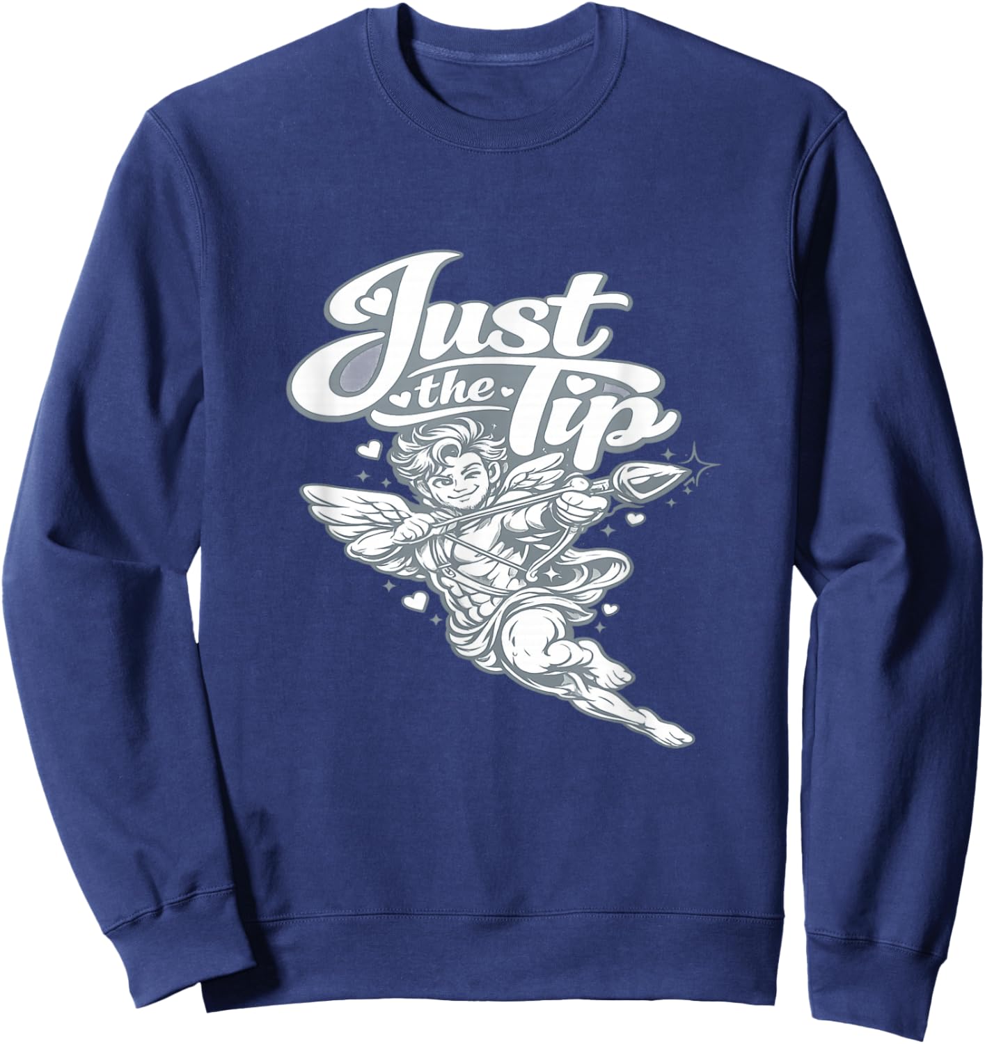 Playful Valentine Cupid Graphic - Just The Tip Sweatshirt - Sweatshirt | Navy