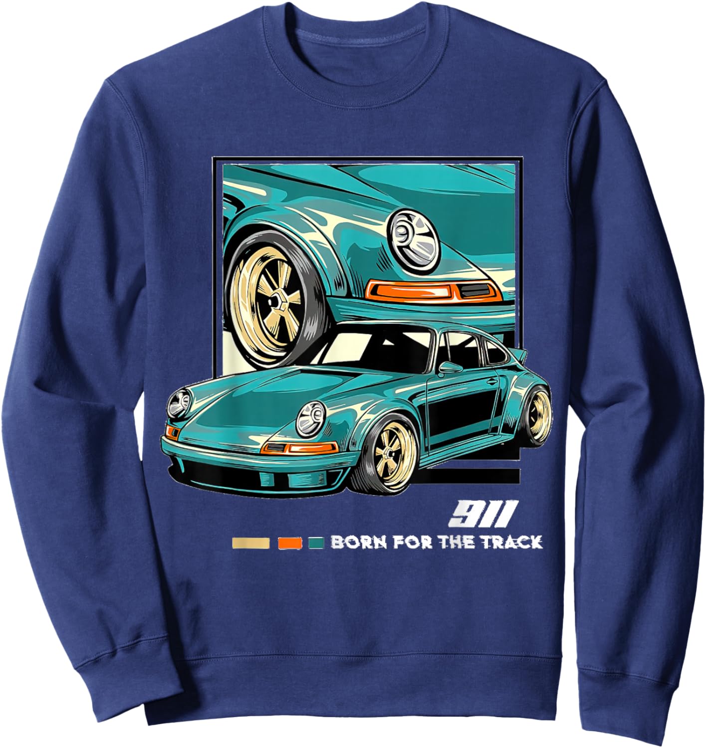 911 GT3 RS Classic Vintage Old Car USA Flag Sweatshirt - Sweatshirt | Navy