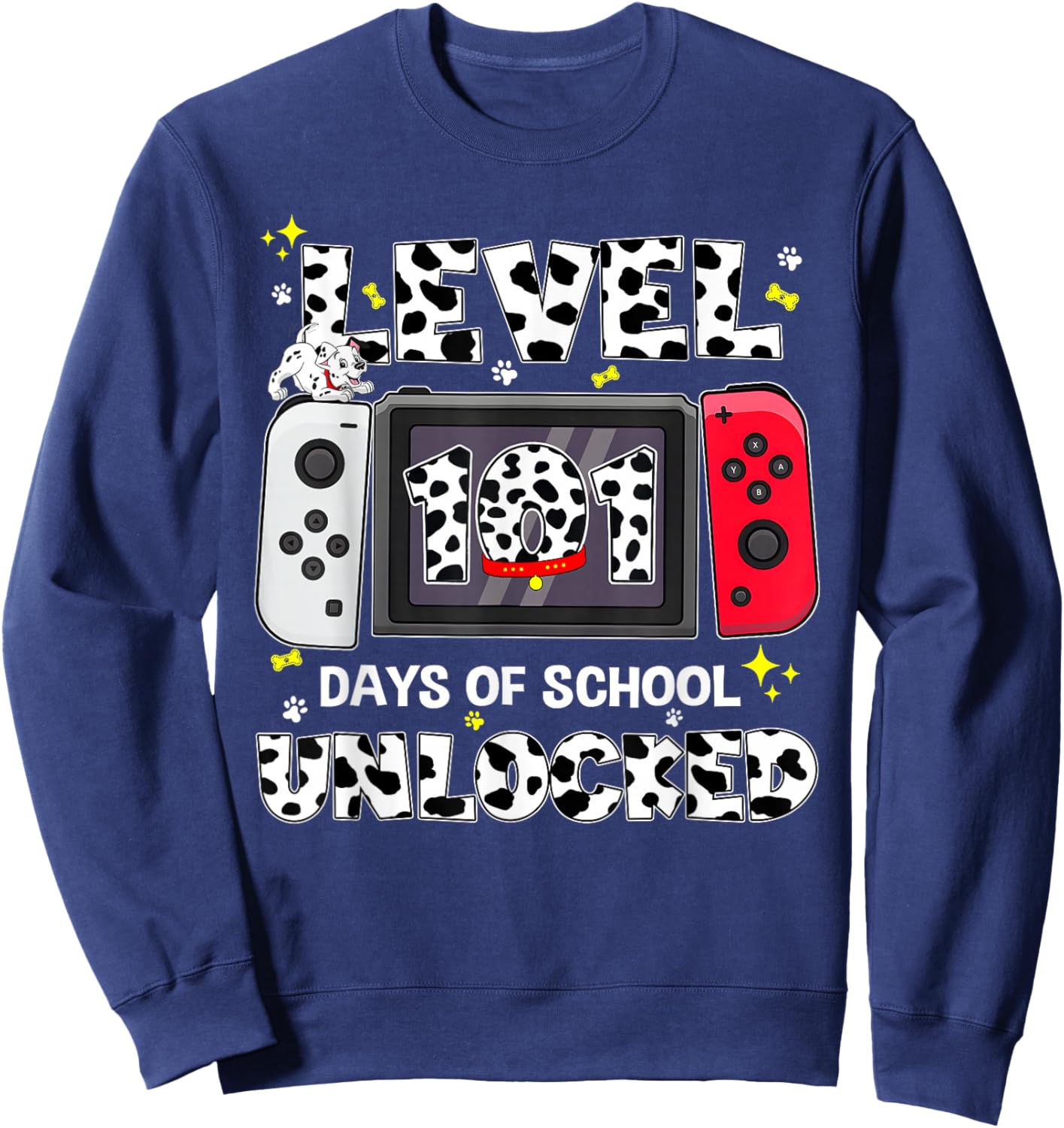 Level Unlocked Game Controller 101 Days School 100 Days Sweatshirt - Sweatshirt | Navy