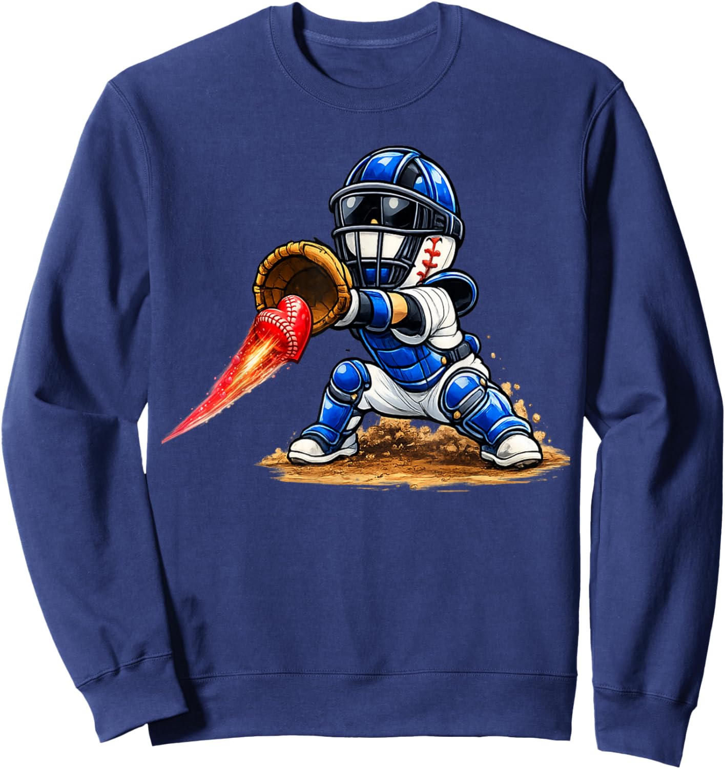 Baseball Valentine's Day Drip Ice Cream Team Sweatshirt - Sweatshirt | Navy