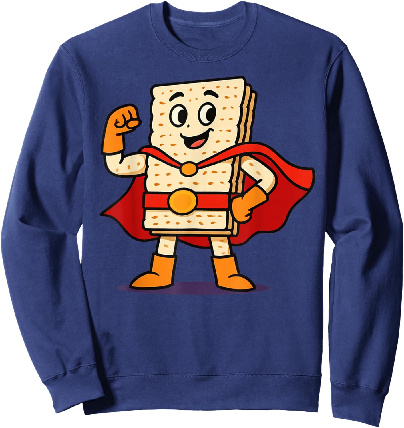 Matzo Man Passover Seder Funny Jewish Holiday Sweatshirt - Sweatshirt | Navy