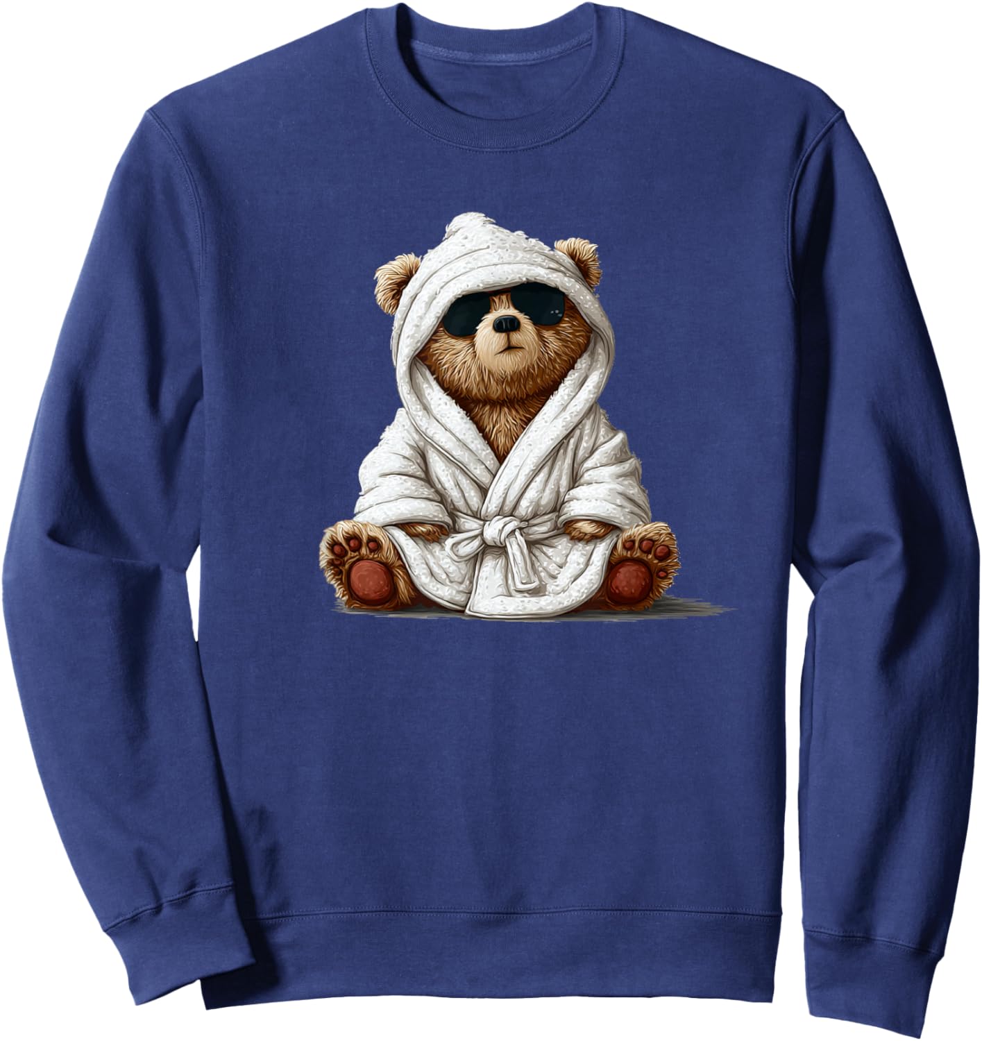 Cool Looking Teddy Bear in Bathrobe for Adults and Kids Sweatshirt - Sweatshirt | Navy