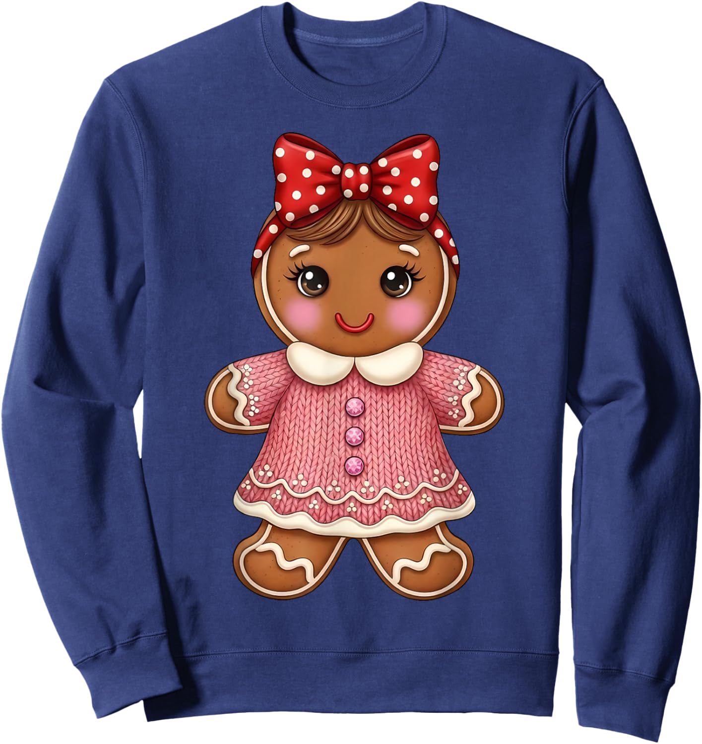 Gingerbread Kids Boys Christmas Sweatshirt - Sweatshirt | Navy