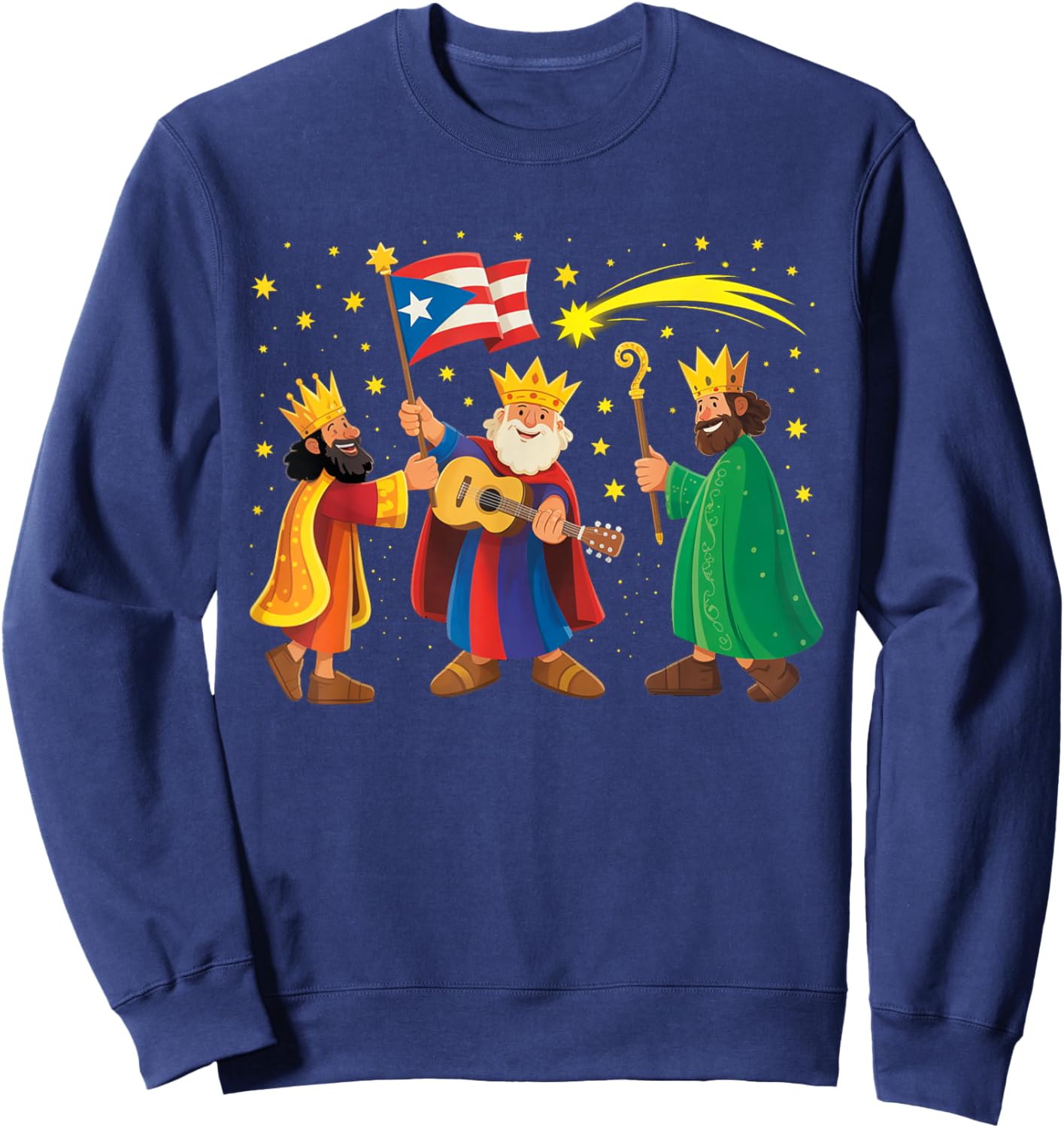 Los Tres Reyes Magos Three Wise Men Kings Christmas Sweatshirt - Sweatshirt | Navy