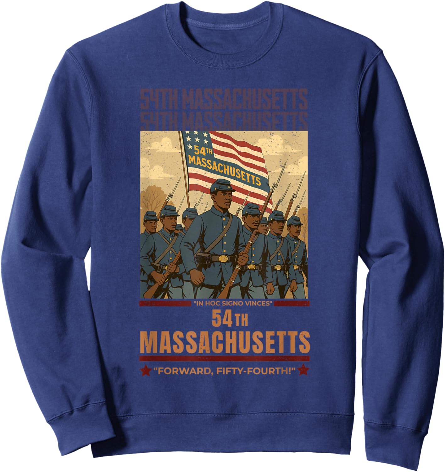 54th Massachusetts Regiment | All-Black Civil War Regiment Sweatshirt - Sweatshirt | Navy