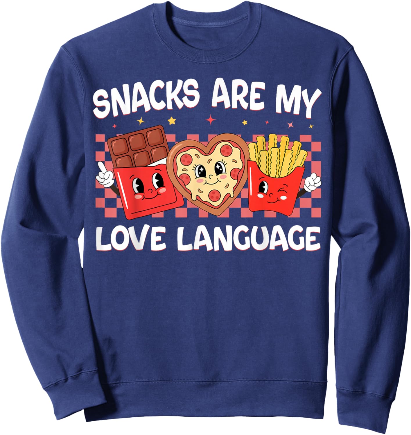 Snacks are My Love Language Funny Valentine Boys Toddler Sweatshirt - Sweatshirt | Navy
