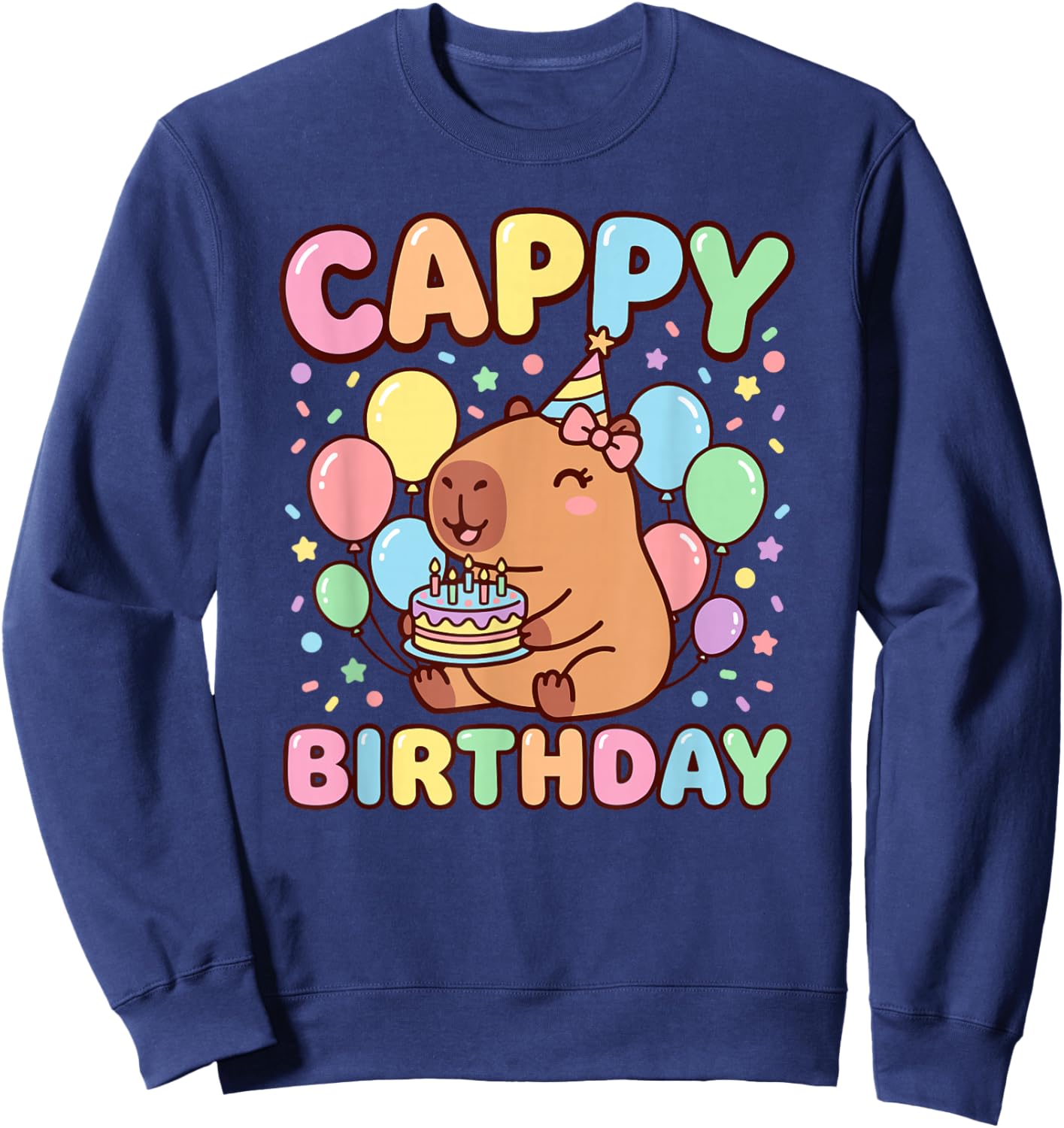 Capybara Birthday Happy Birthday Sweatshirt - Sweatshirt | Navy