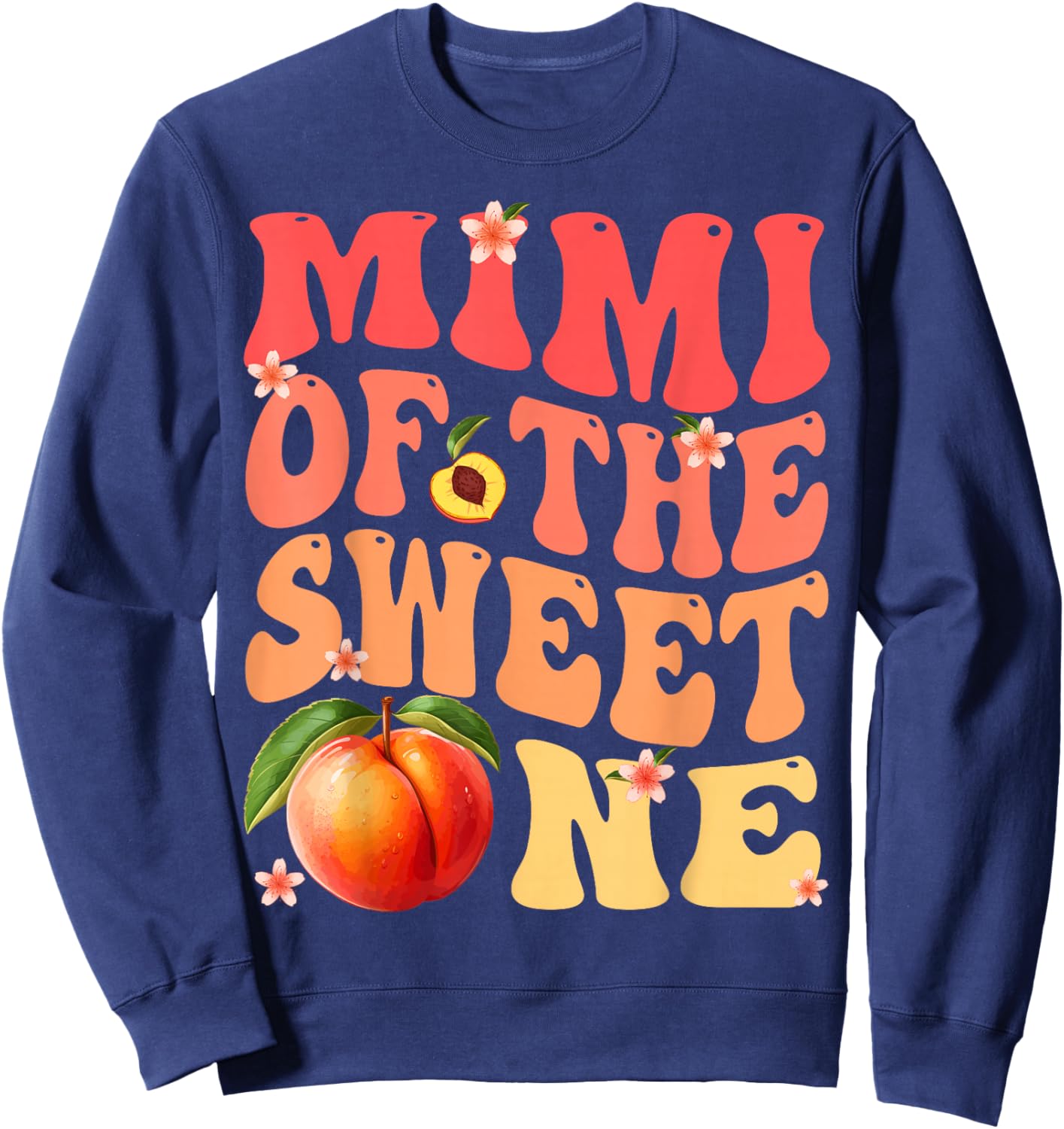 Mimi of The Sweet One 1St Birthday Girl Peach Groovy Sweatshirt - Sweatshirt | Navy