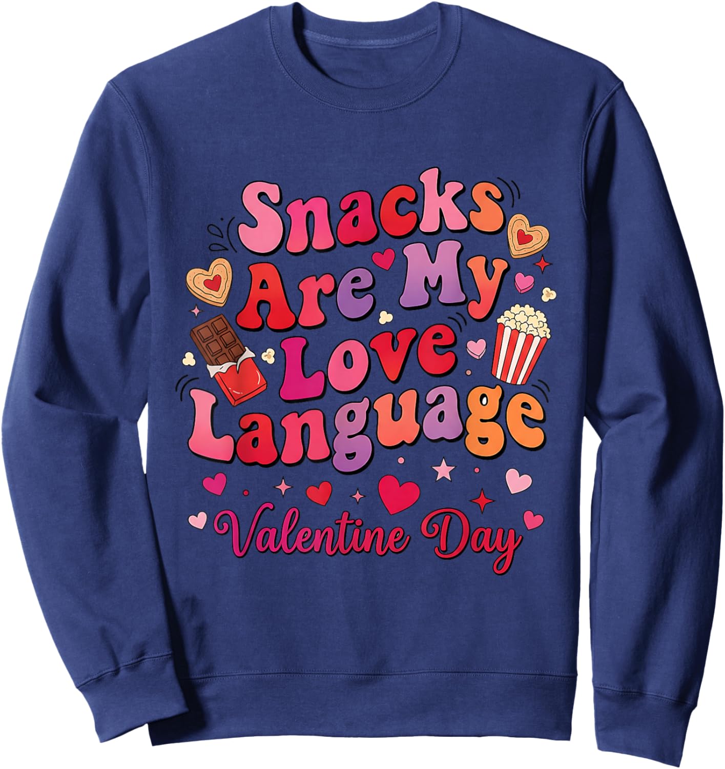 Snacks are My Love Language Funny Food Lover Kids Boys Girls Sweatshirt - Sweatshirt | Navy