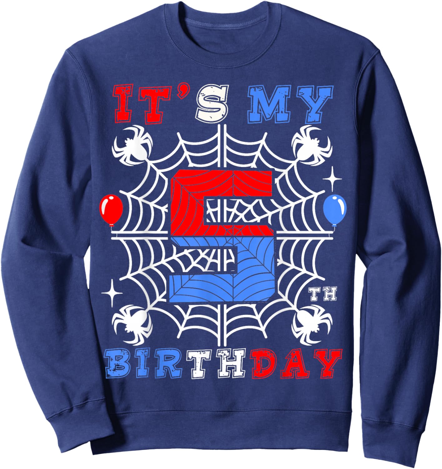 5th Birthday Spider-Theme 5th Birthday Spider Web Kids Boys Sweatshirt - Sweatshirt | Navy