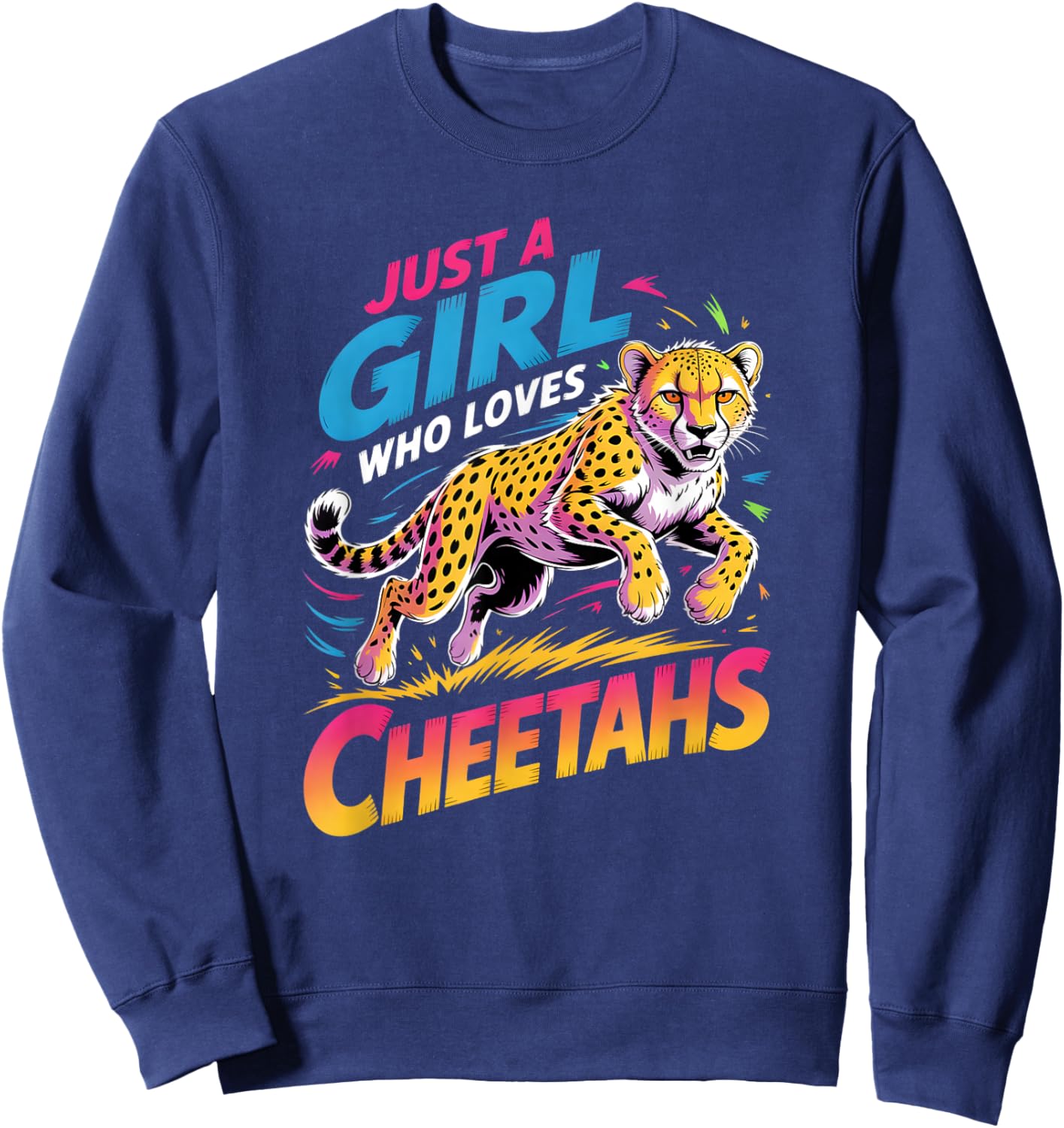 Girls Cheetah Sweatshirt - Sweatshirt | Navy