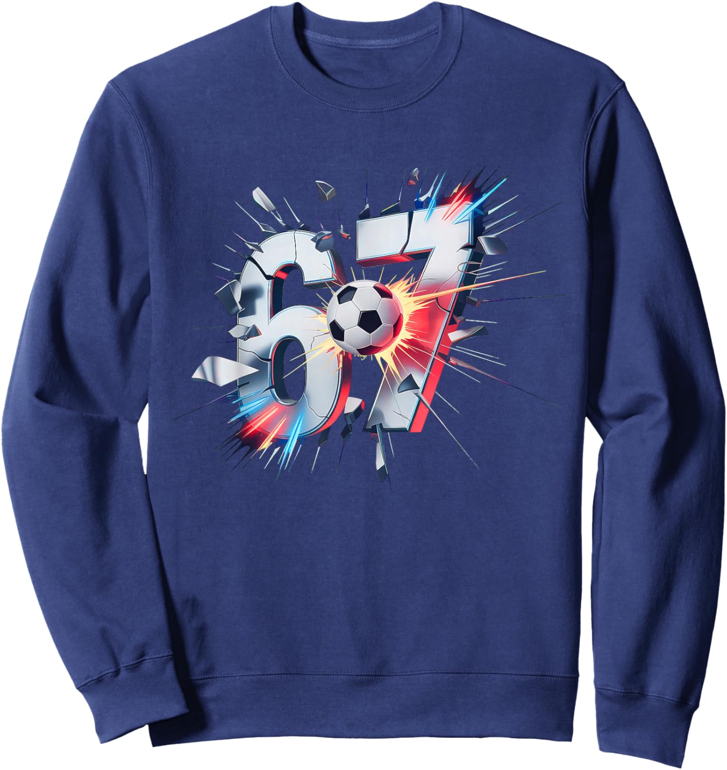 67 Soccer Six Seven 6 7 Meme Sweatshirt - Sweatshirt | Navy