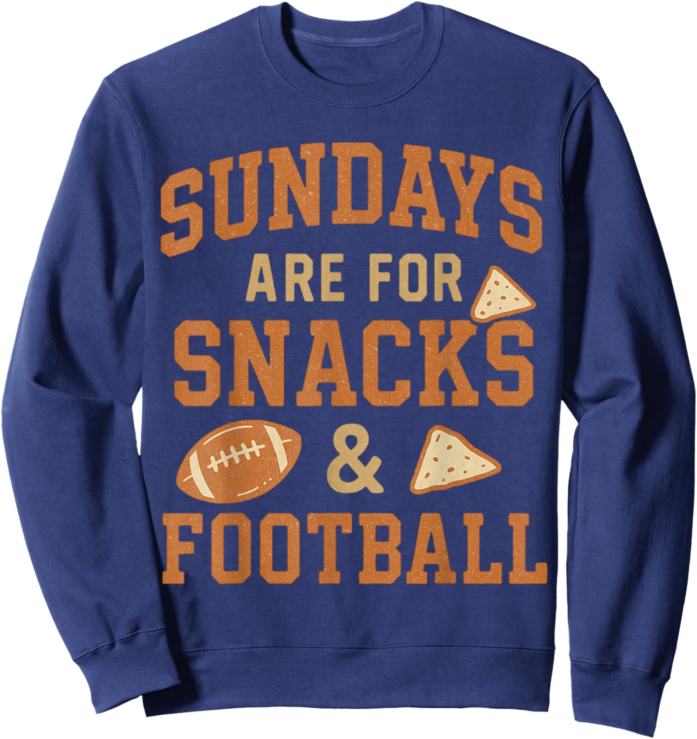 Sundays are for Snacks and Football Retro Game Day Funny Top Sweatshirt - Sweatshirt | Navy