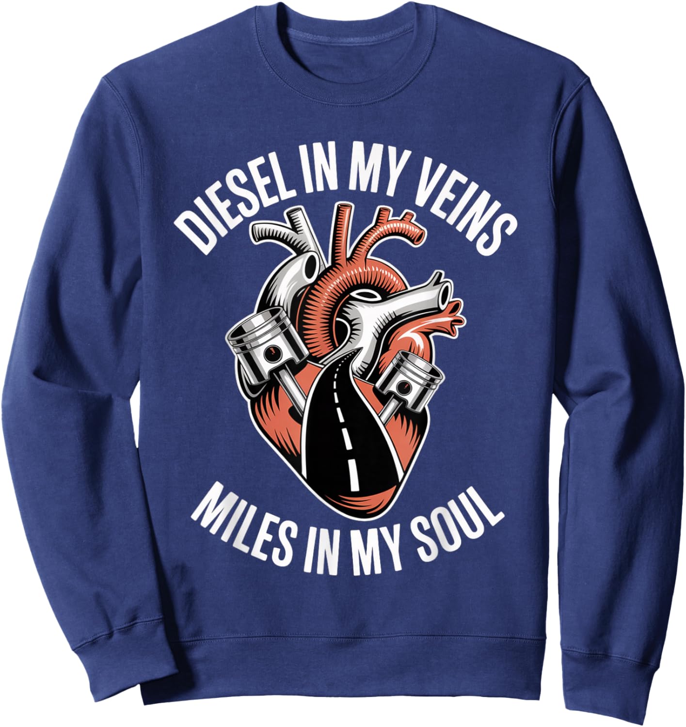 Truck Driver 18 Wheeler Semi Truck Trucker Sweatshirt - Sweatshirt | Navy