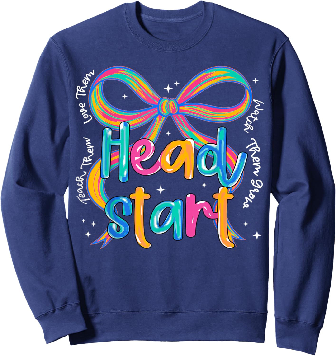 Headstart Teacher Early Childhood Educator Coquette Bow Sweatshirt - Sweatshirt | Navy