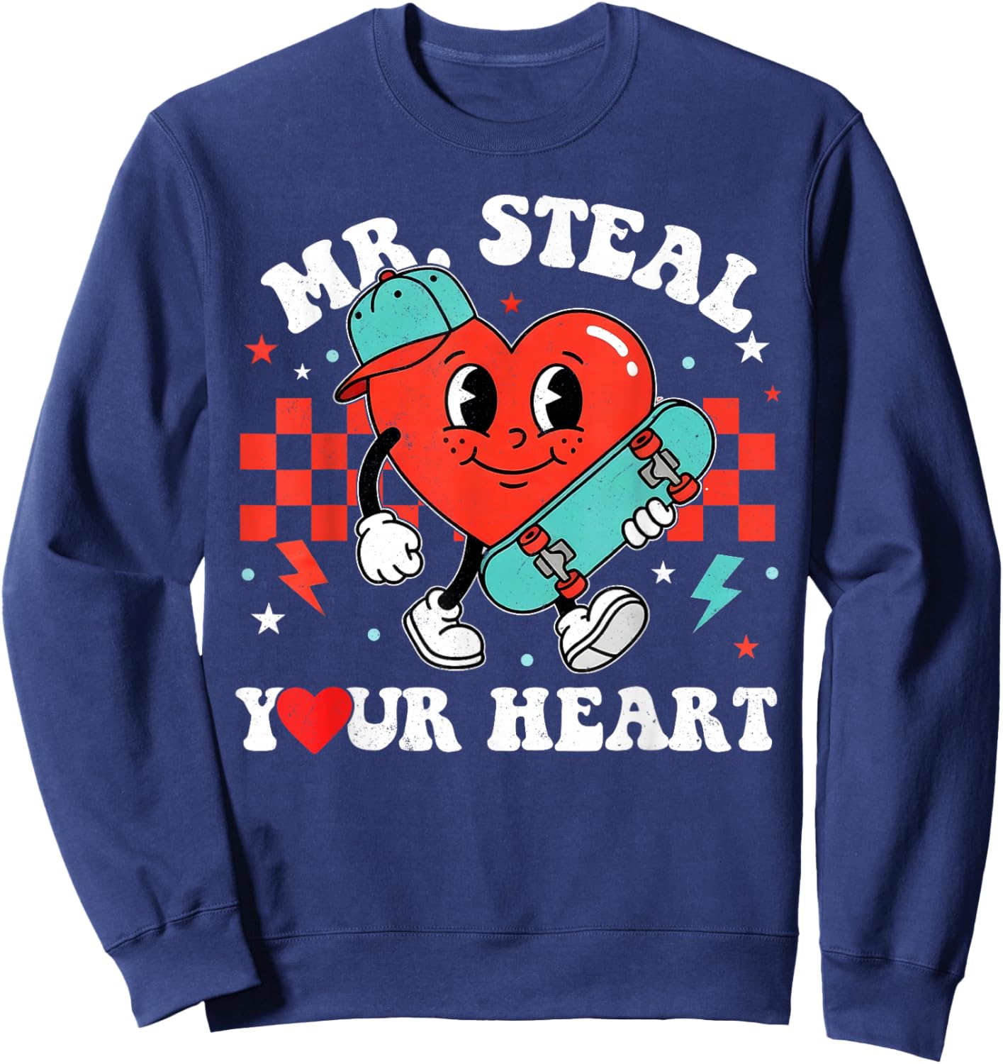 Mr Steal Your Heart for Boys Toddlers Valentine's Day Kids Sweatshirt - Sweatshirt | Navy