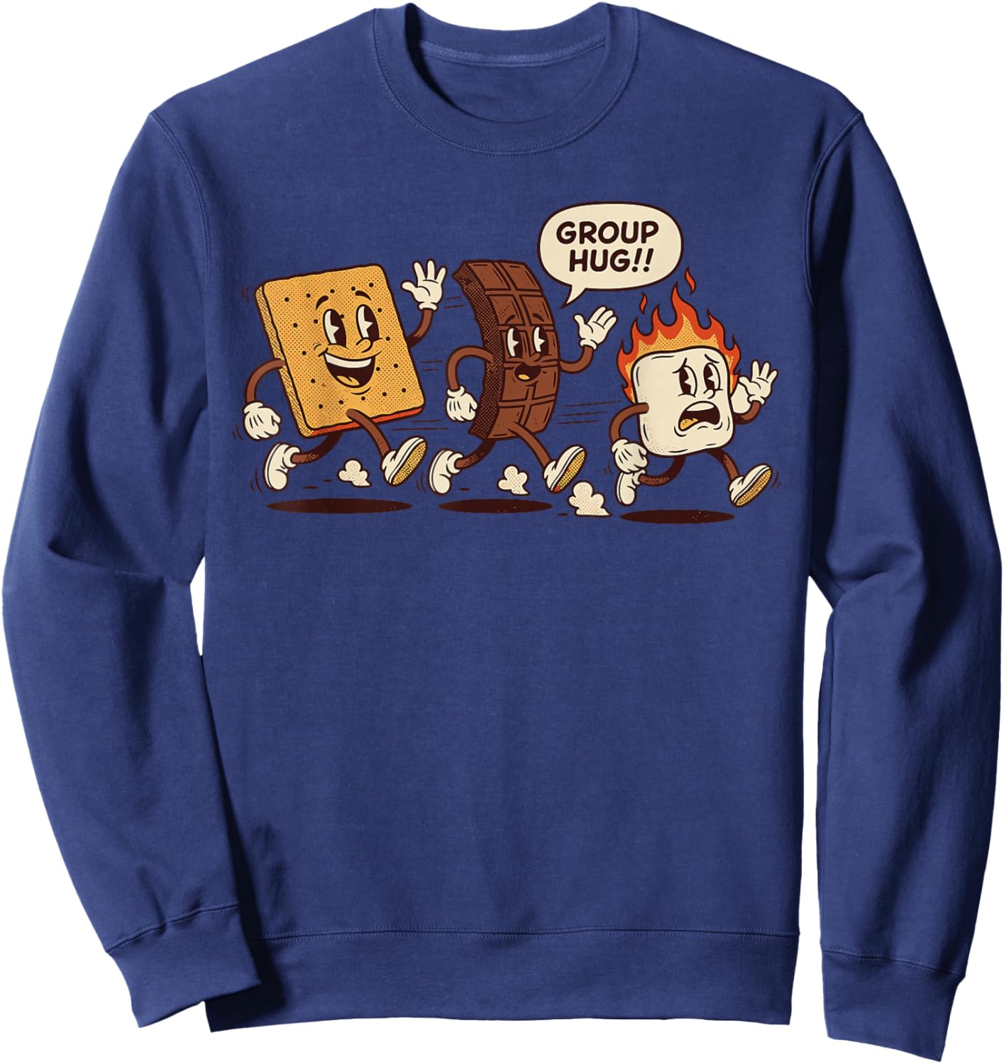 Group Hug Smores Costume, Marshmallow Campfire Roasting Sweatshirt - Sweatshirt | Navy