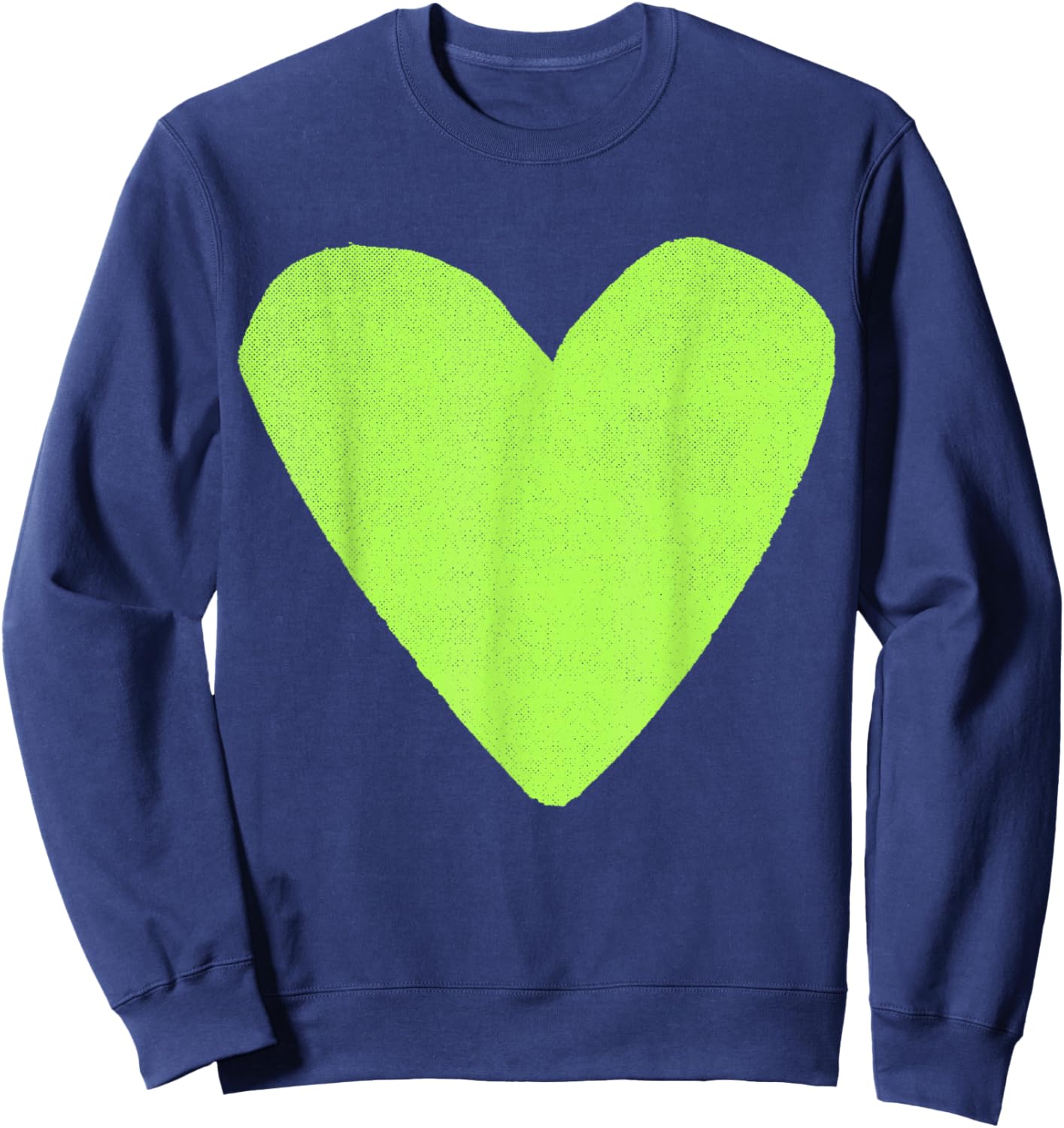 Boho Tops Valentines Day Cute Girls Lime Green Heart Sweatshirt - Sweatshirt | Navy
