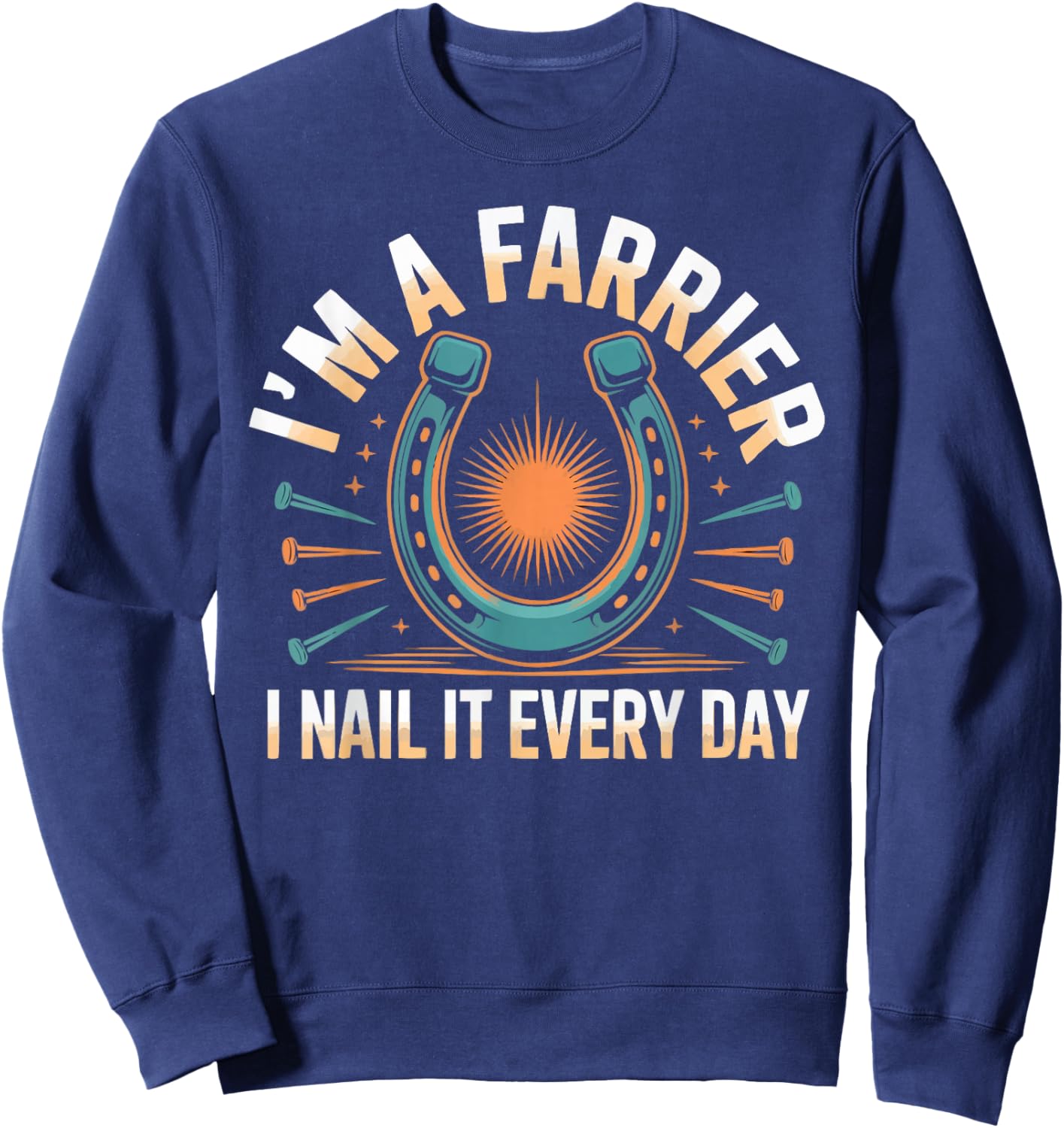 Farrier Horseshoe Hoof Horse Shoer Horse Shoeing Sweatshirt - Sweatshirt | Navy