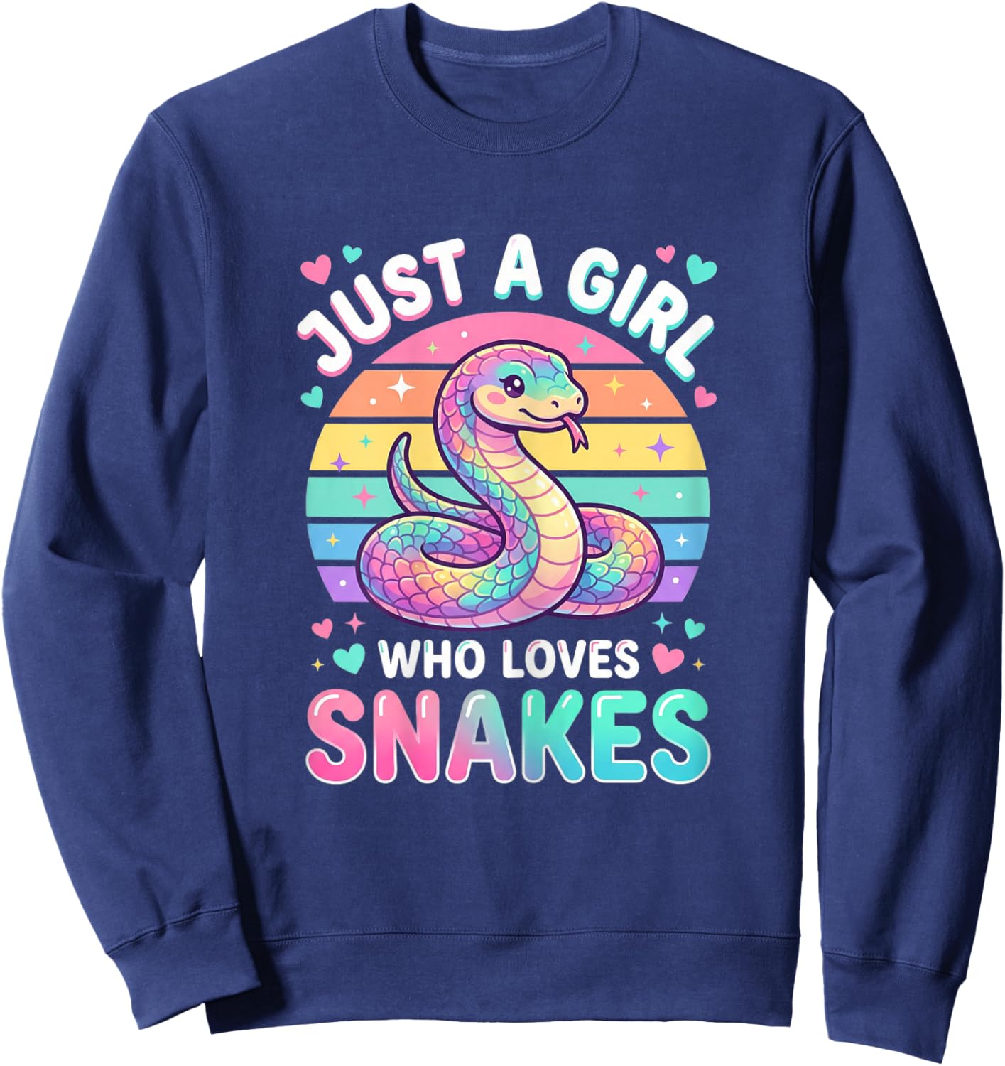 Just a Girl Who Loves Snakes Cute Snake Lover Sweatshirt - Sweatshirt | Navy