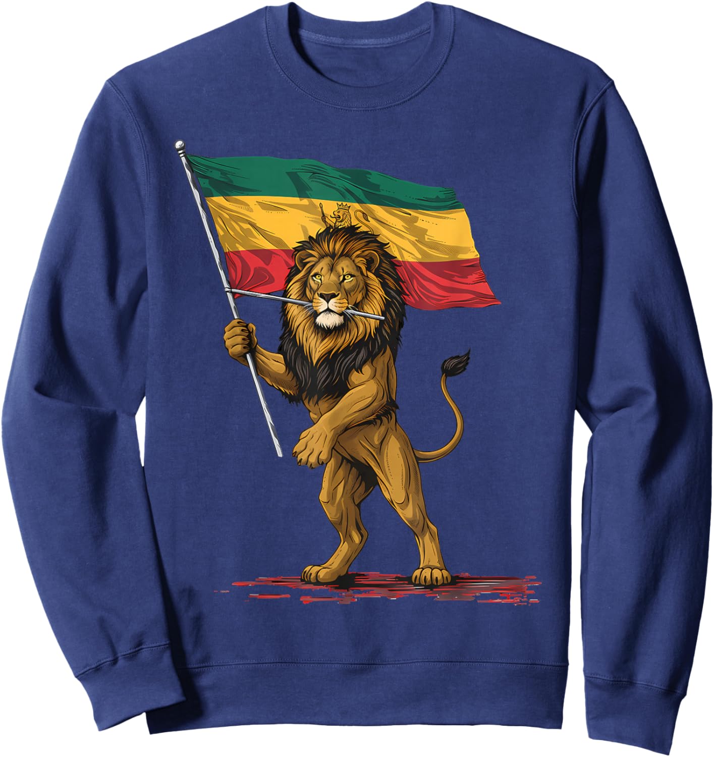Rasta Reggae Music Headphones Jamaican Lion of Judah Sweatshirt - Sweatshirt | Navy