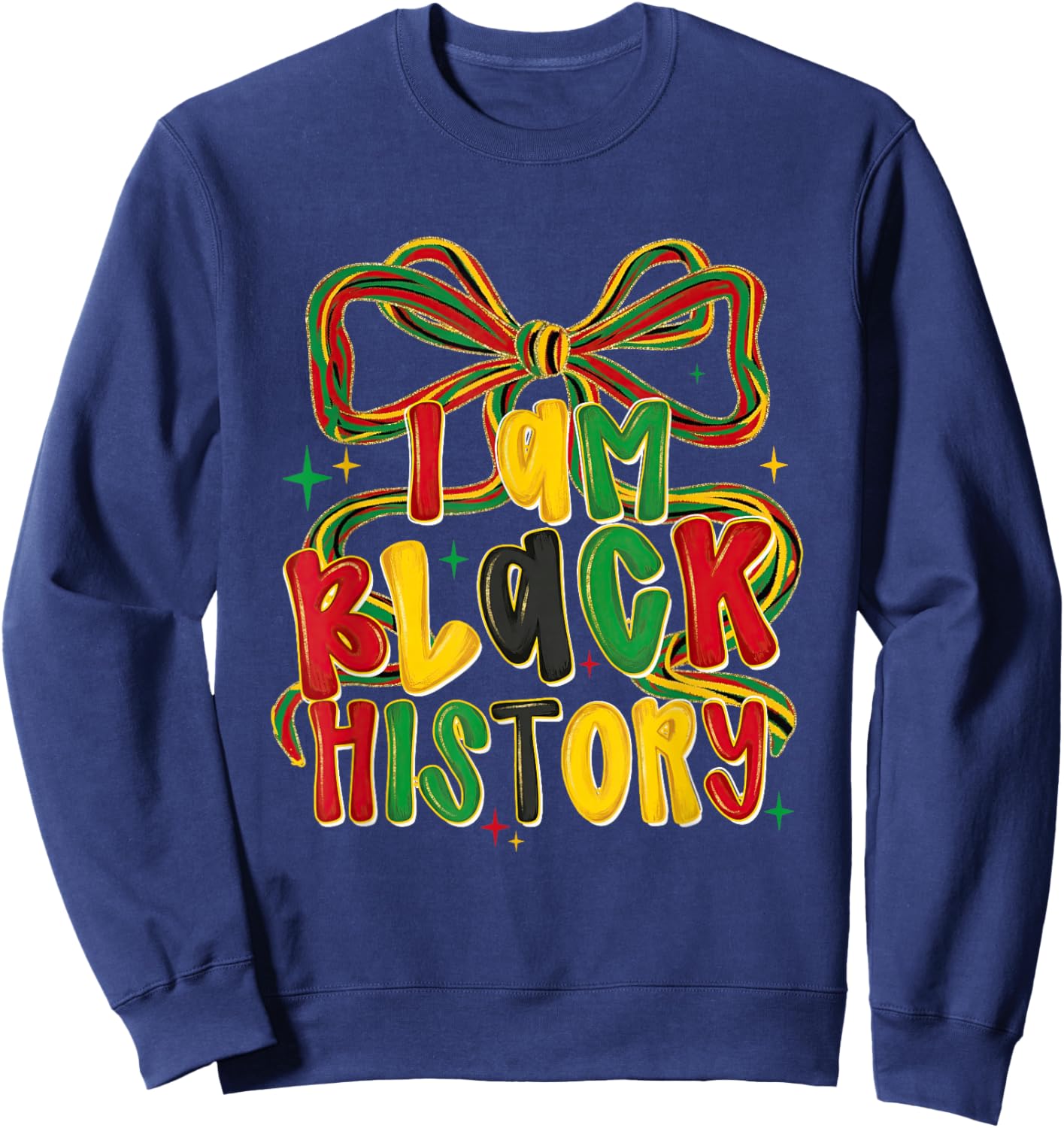 I-Am Black History Coquette Bow Melanin African American Sweatshirt - Sweatshirt | Navy