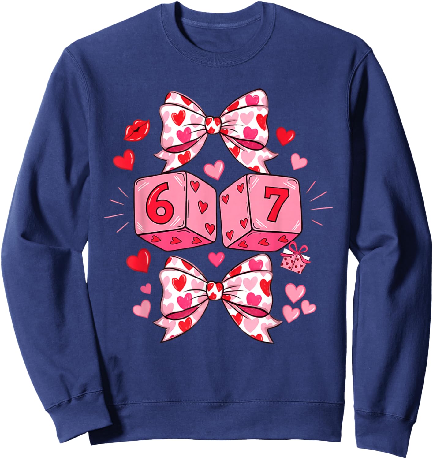Preppy 67 Valentine Six Seven Dice 6 7 Men Women Kids Sweatshirt - Sweatshirt | Navy
