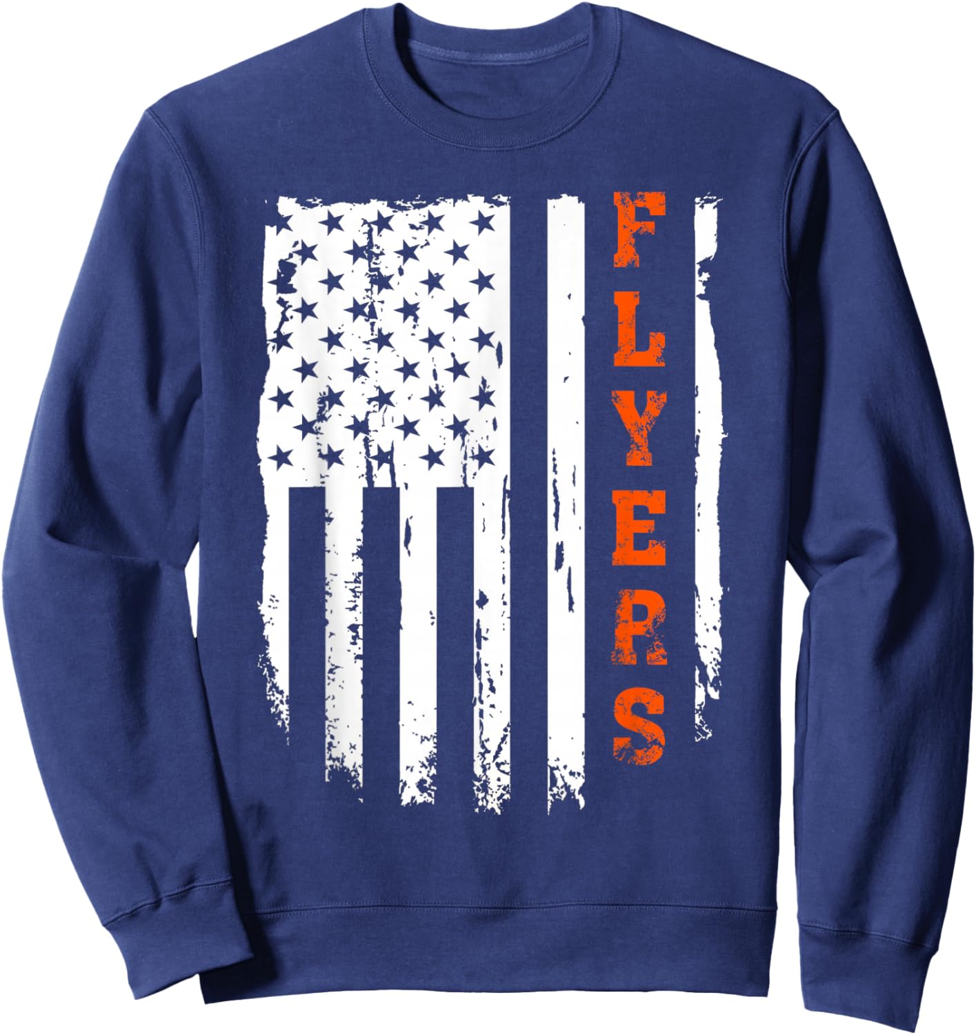 Flyers Vintage USA Flag Women Boys Girls Kids Lover Sweatshirt - Sweatshirt | Navy