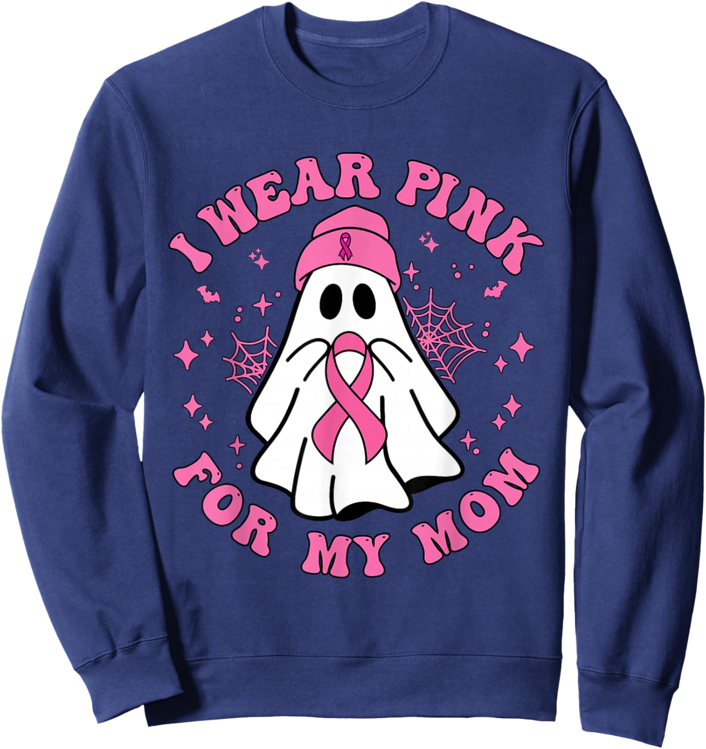 Halloween I Wear Pink for My Mom Breast Cancer Kid Women Sweatshirt - Sweatshirt | Navy
