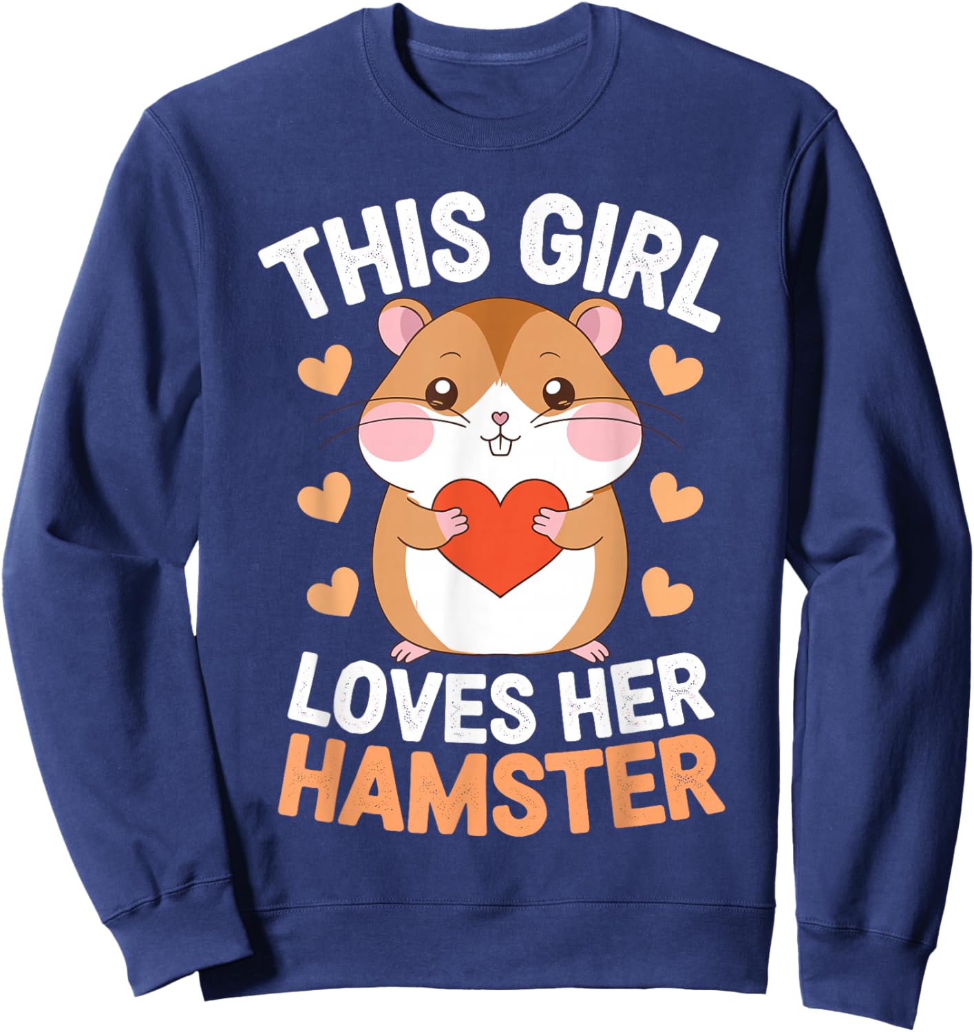 Hamster Art for Girls Women Hamster Lover Animal Hamster Sweatshirt - Sweatshirt | Navy