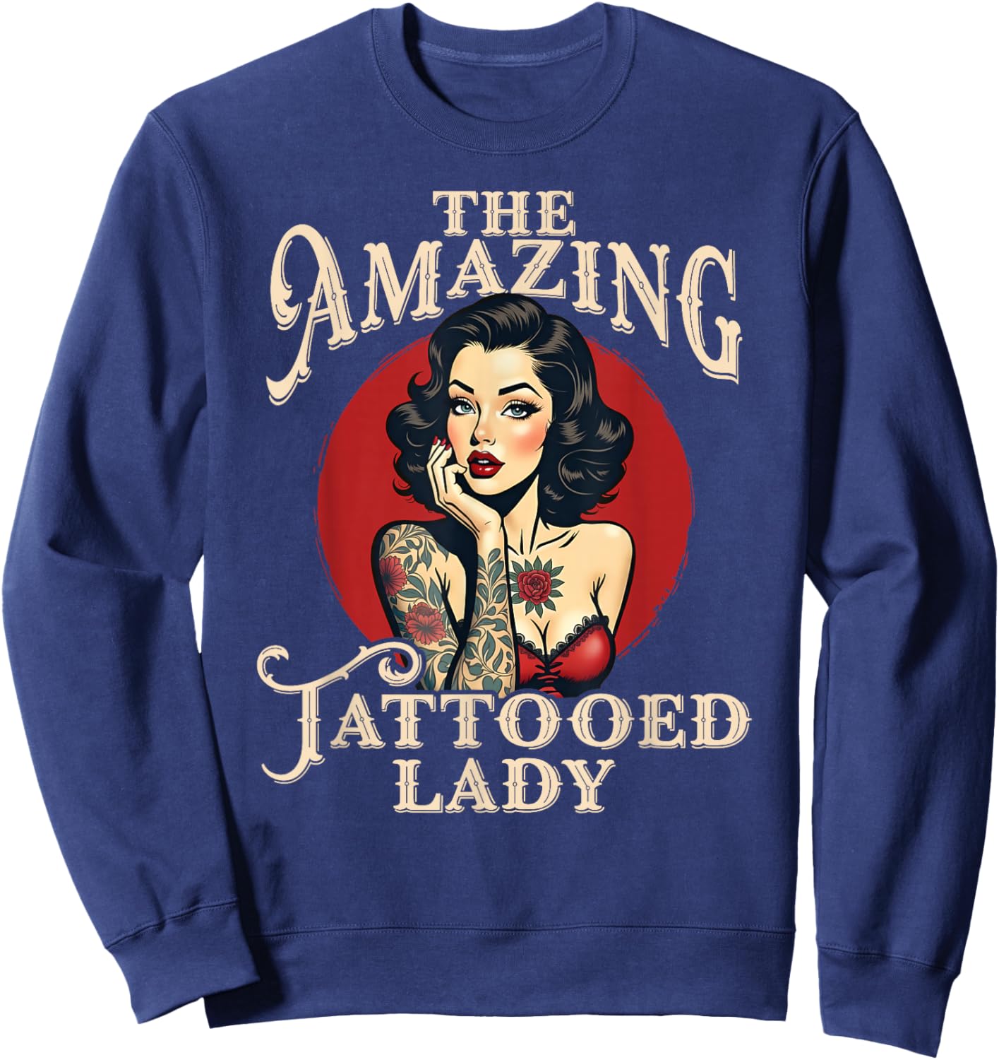 The Amazing Tattooed Lady Sweatshirt - Sweatshirt | Navy