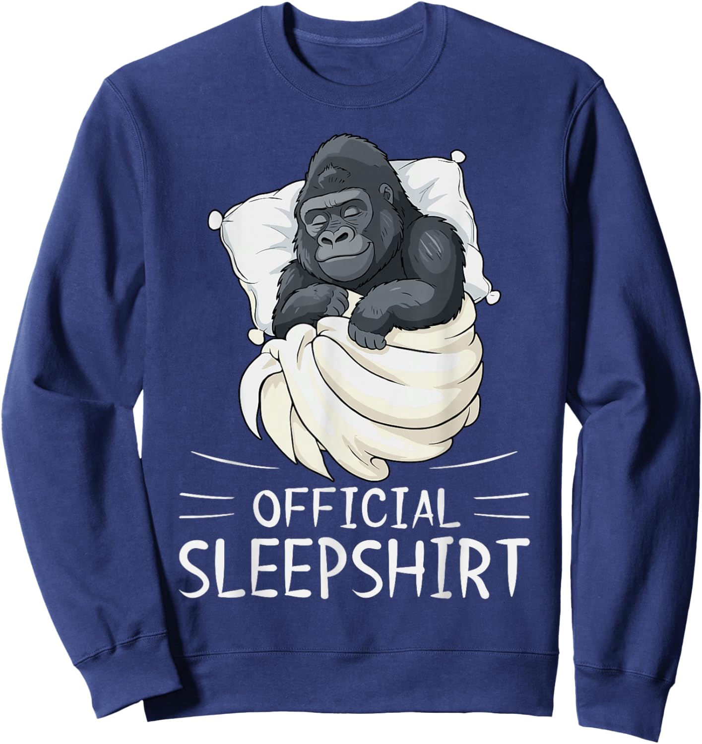 Gorilla Animal Official Sleepshirt Pajamas Nightgown Sweatshirt - Sweatshirt | Navy