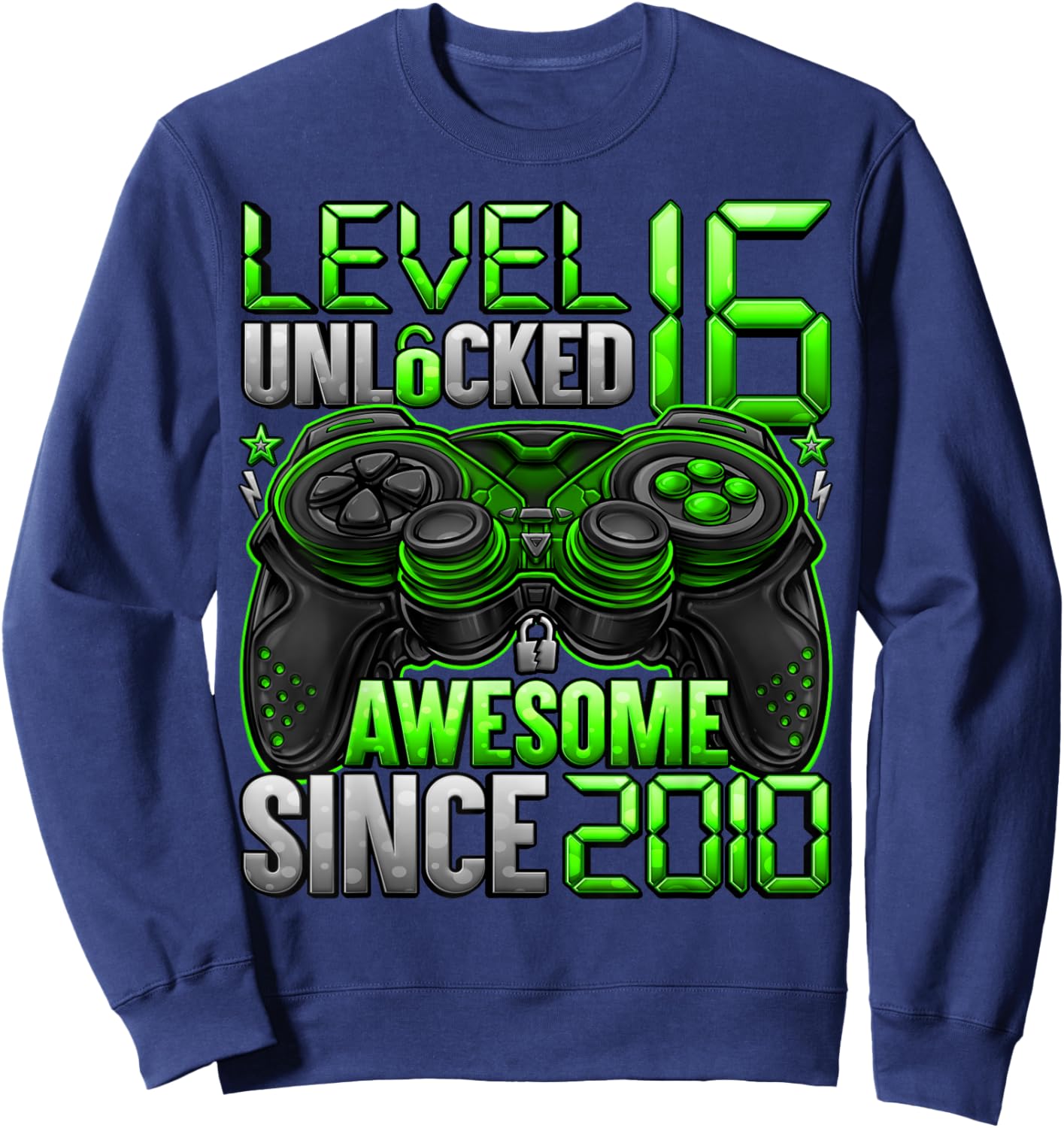 Level 16 Unlocked 16 Year Old Gifts Boys 16th Birthday Boy Sweatshirt - Sweatshirt | Navy