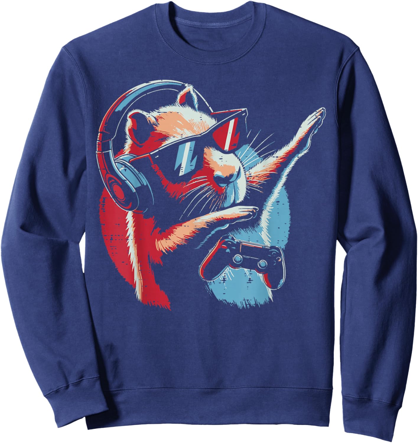 Capybara Gaming Controller Dab Gamer Capy Boys Kids Men Teen Sweatshirt - Sweatshirt | Navy