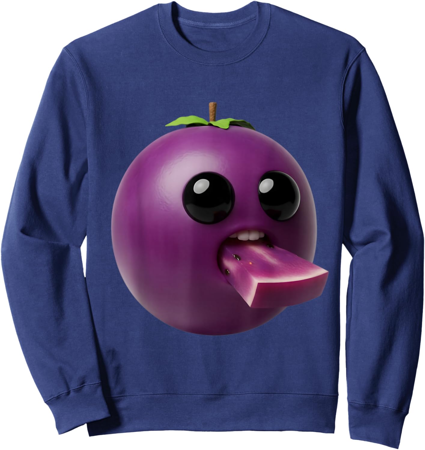 Niche Fruits Funny Grape Meme Brainrot Surreal Sweatshirt - Sweatshirt | Navy
