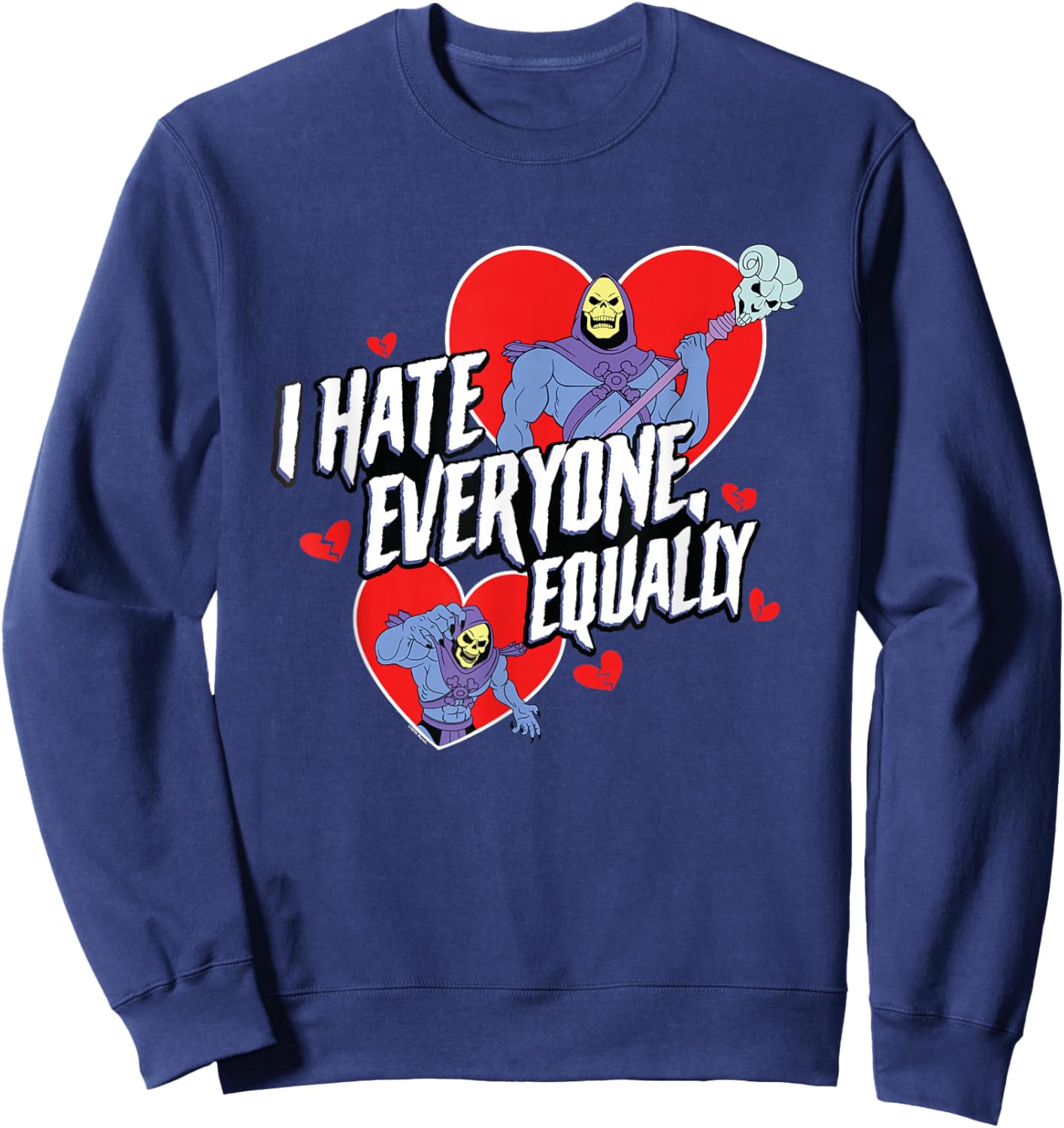 Skeletor Valentine's Day I Hate Everyone Equally Sweatshirt - Sweatshirt | Navy