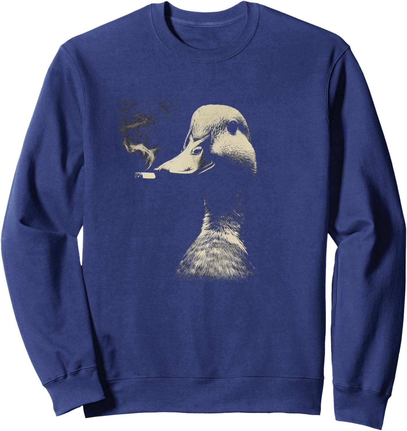 Cool Smoking Duck Retro Vintage Animal Smoking Sweatshirt - Sweatshirt | Navy