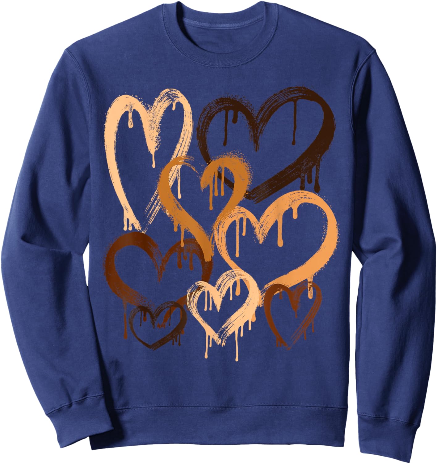 Melanin Shades Hearts Black History Month African Men Women Sweatshirt - Sweatshirt | Navy