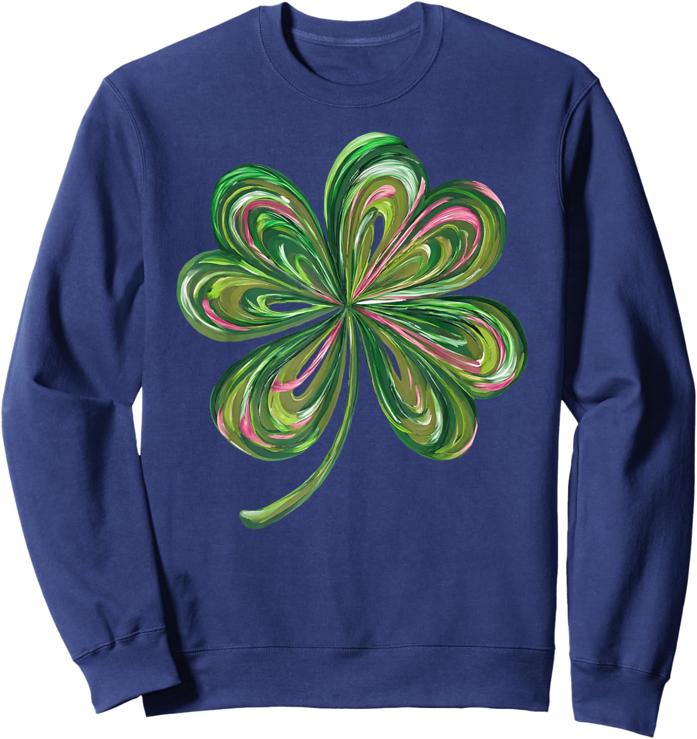 Coquette Shamrock Bow St Patrick’s Day Lucky Clover Kids Sweatshirt - Sweatshirt | Navy
