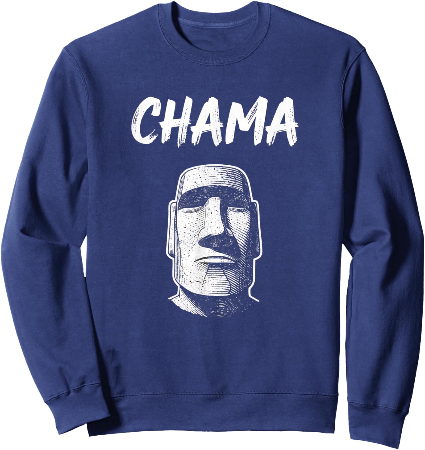 Chama Moai Statue Martial Arts Inspired Boxing and MMA Sweatshirt - Sweatshirt | Navy