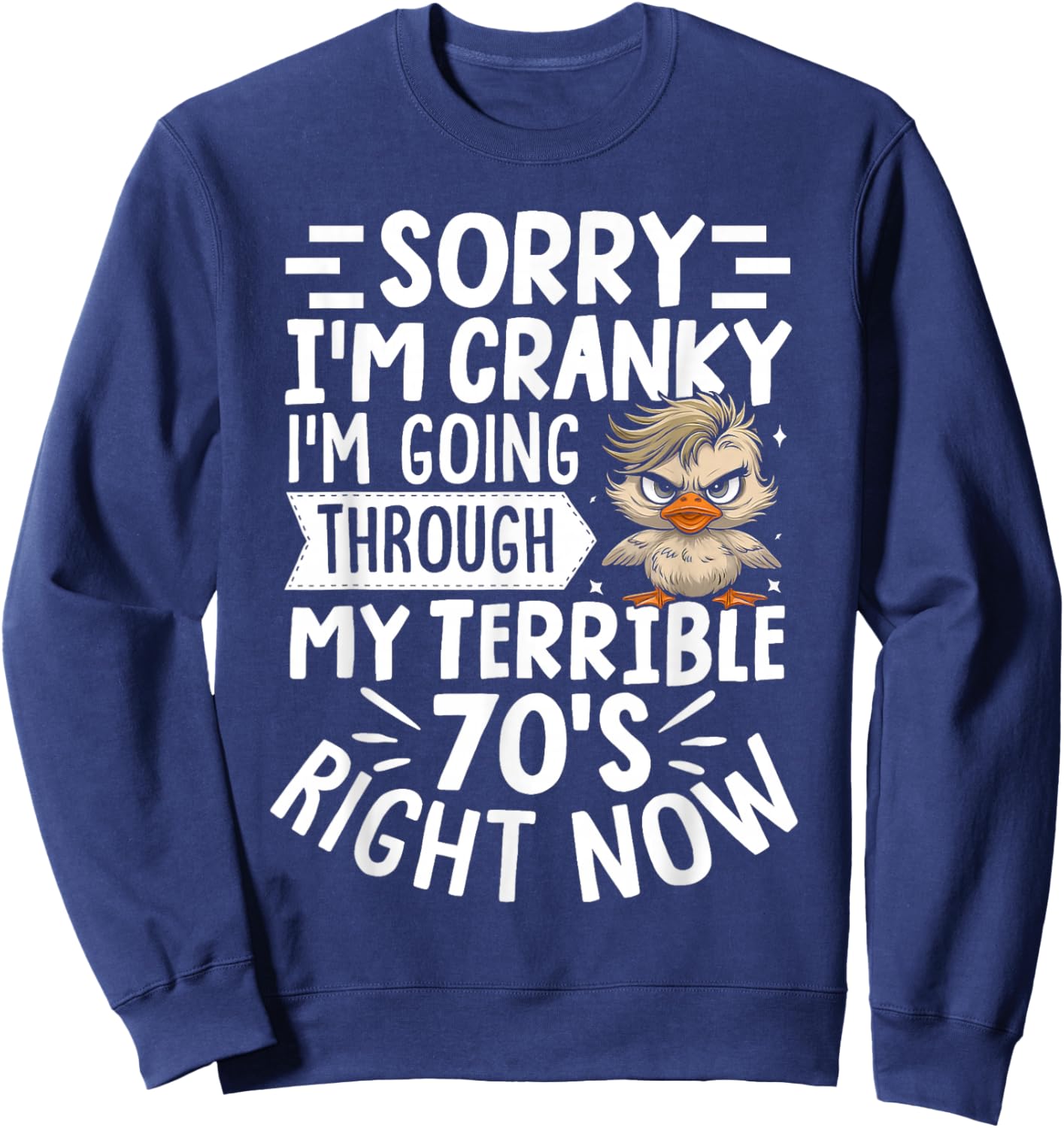 Sorry I'm Cranky I'm Going Through My Terrible 70'st Sweatshirt - Sweatshirt | Navy