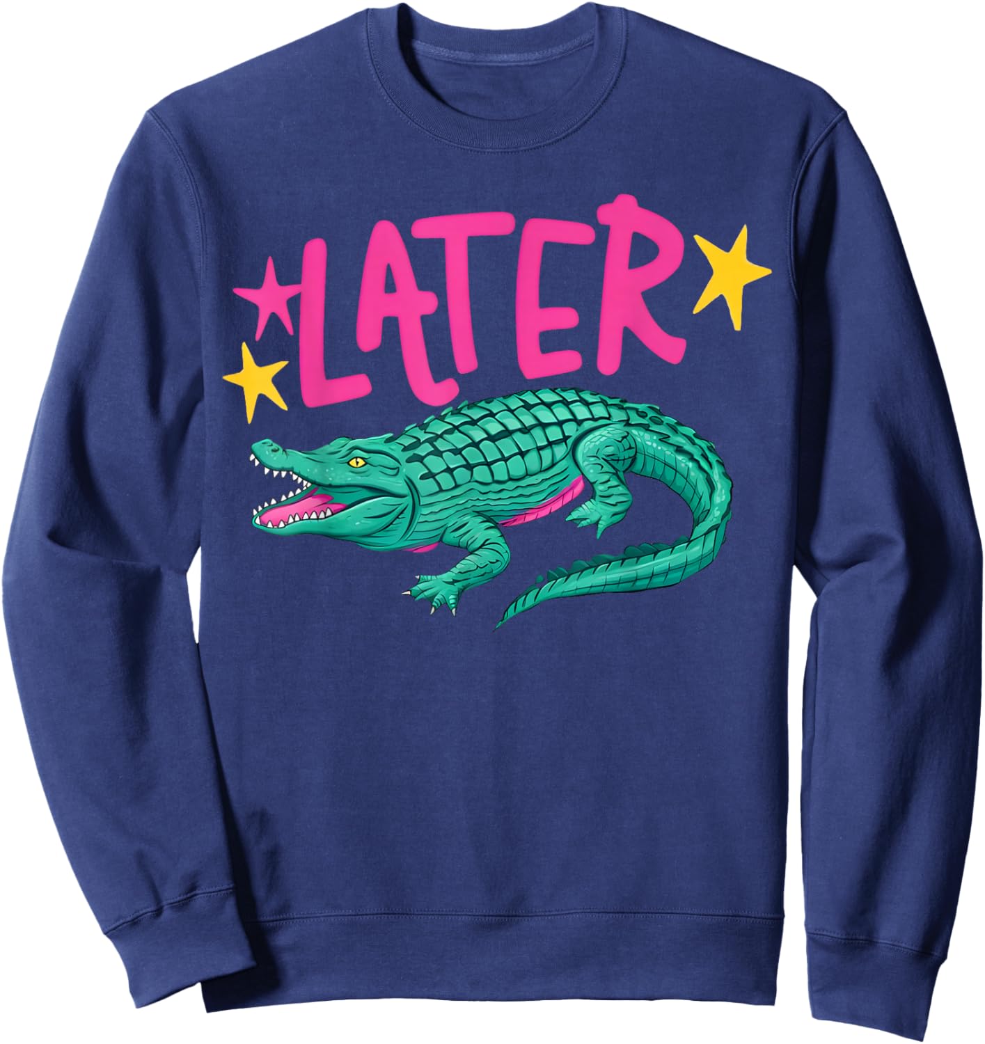 (2 Sides) Retro Later Gator After While Alligator Sweatshirt - Sweatshirt | Navy