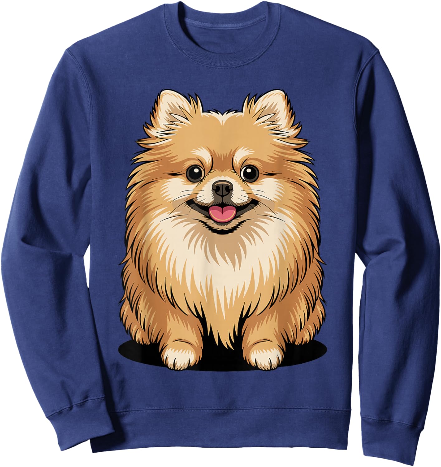 Cute Puppy Breed Artistic Pom Toy Companion Pomeranian Sweatshirt - Sweatshirt | Navy