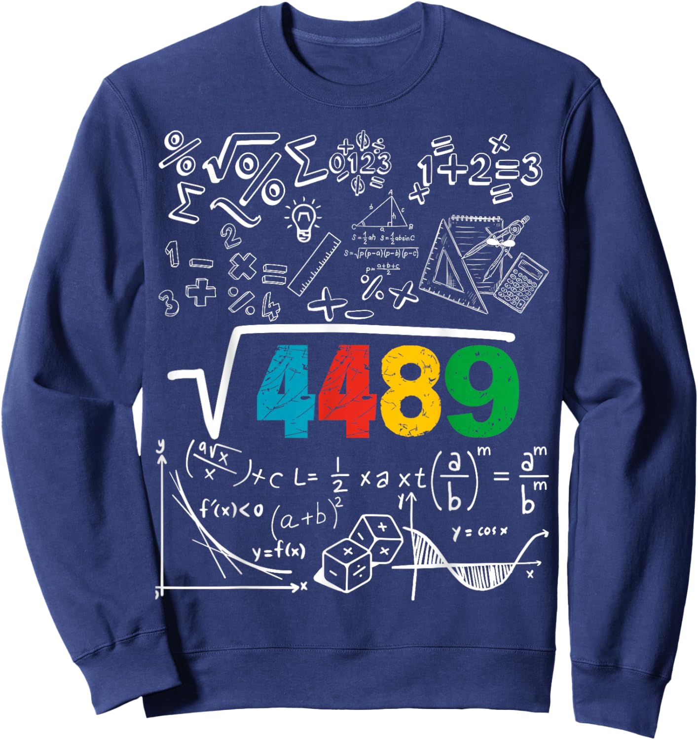 67 Meme Square Root 4489 Slang Six Seven Math Teacher Sweatshirt - Sweatshirt | Navy